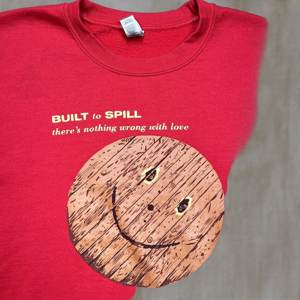 Gildan Built To Spill Sweatshirt Mens Large Red There’s Nothing Wrong With Love rock Gildan Heavy Blend Crew Neck Long Sleeve Graphic Print Size US L / EU 52-54 / 3 - 1 Thumbnail