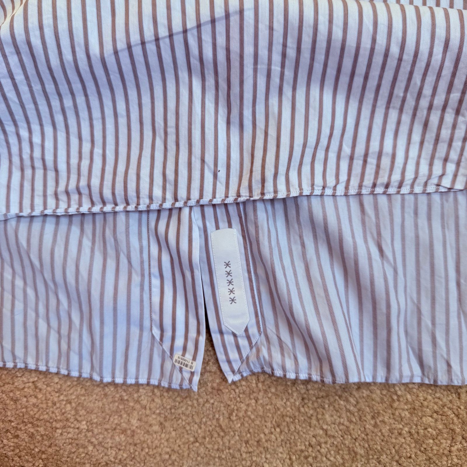 Ermenegildo Zegna Ermenegildo Zegna Striped Cotton Button-Down Shirt Men 18/46 Size US XL / EU 56 / 4 - 8 Thumbnail