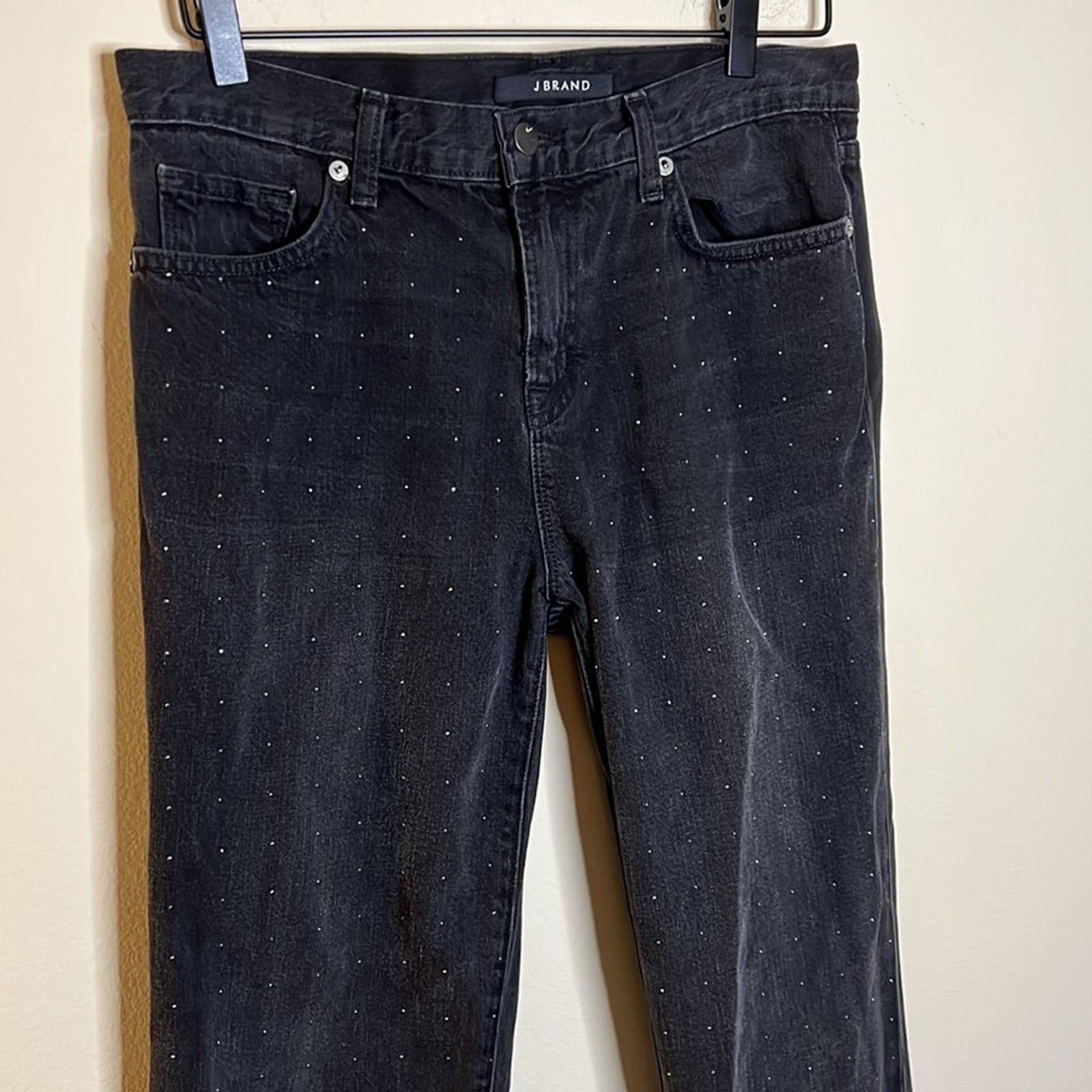 J Brand J Brand Crystal Embellished Straight Leg Ace Denim Jeans Size 26" / US 2 / IT 38 - 3 Thumbnail