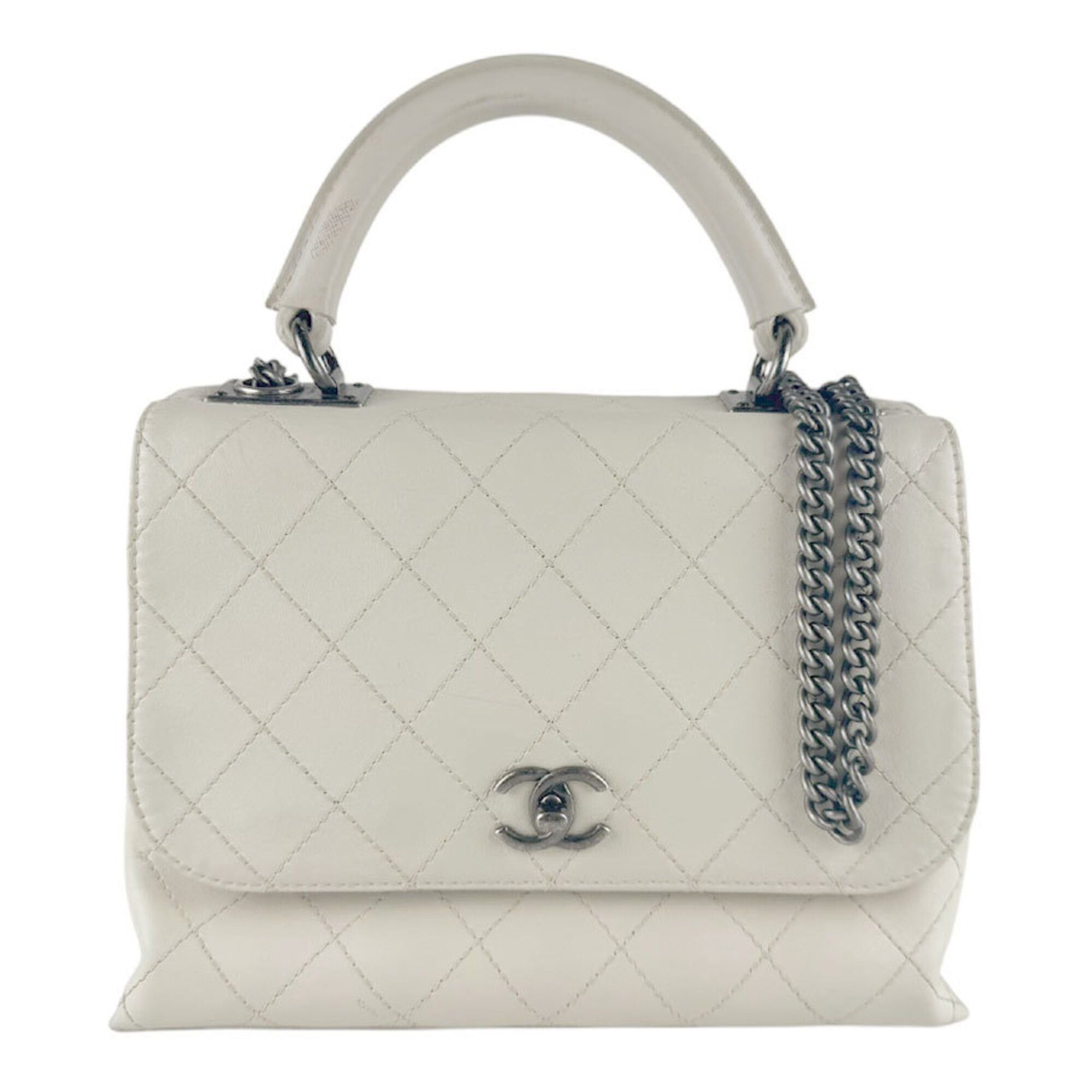 Chanel Chanel Handbag Shoulder Bag Leather Metal Ivory Women's z9583 Size ONE SIZE - 1 Thumbnail