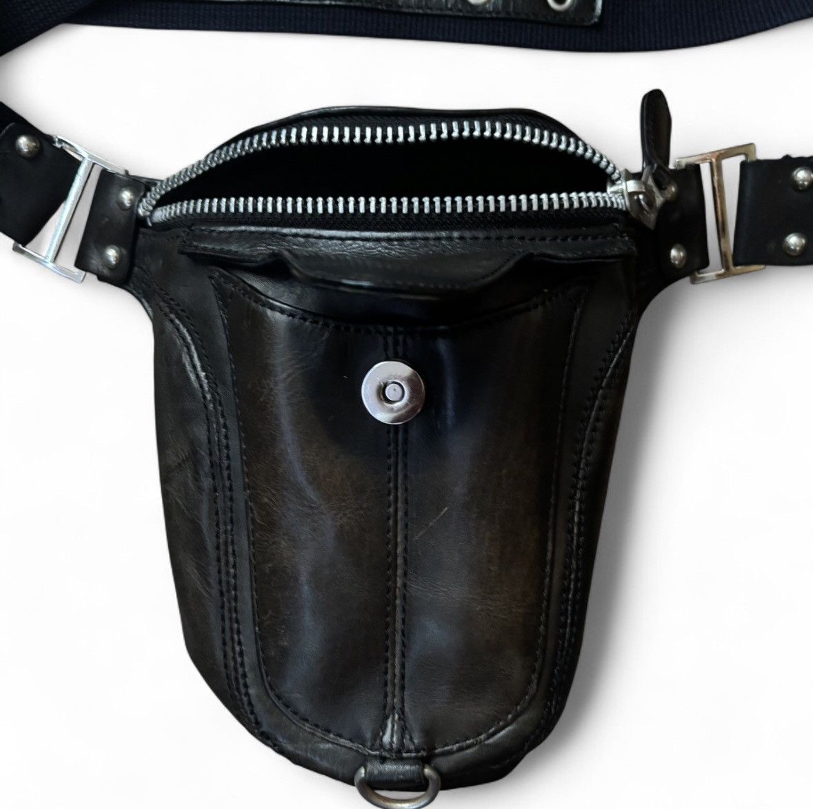 14th Addiction Vintage Avirex Leather Belt Bag Size 32 - 4 Thumbnail