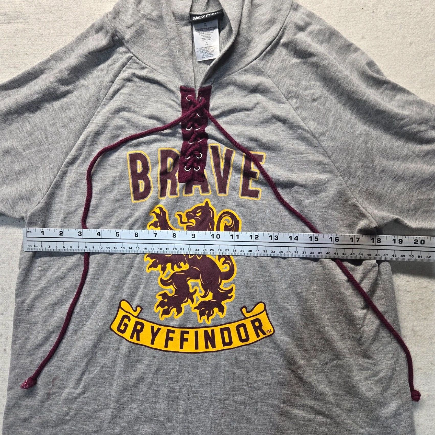 Vintage Harry Potter Shirt Gray Lace-Up Adult M Womens Gryffindor Hoodie? Size M / US 6-8 / IT 42-44 - 4 Thumbnail