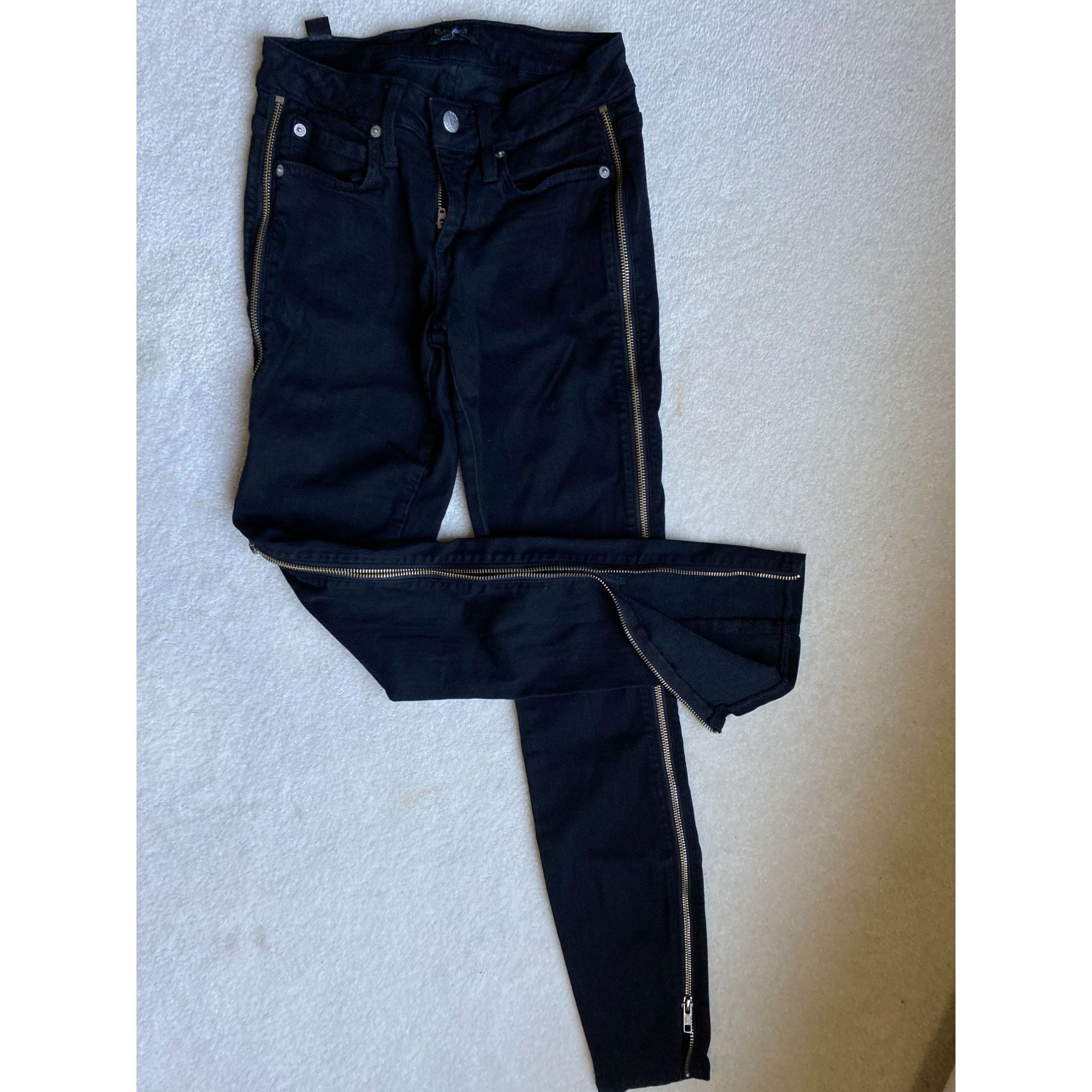 Bebe Bebe Side Zipper Skinny Jeans black sz 25 Size 25" / US 0 / IT 36 - 4 Thumbnail