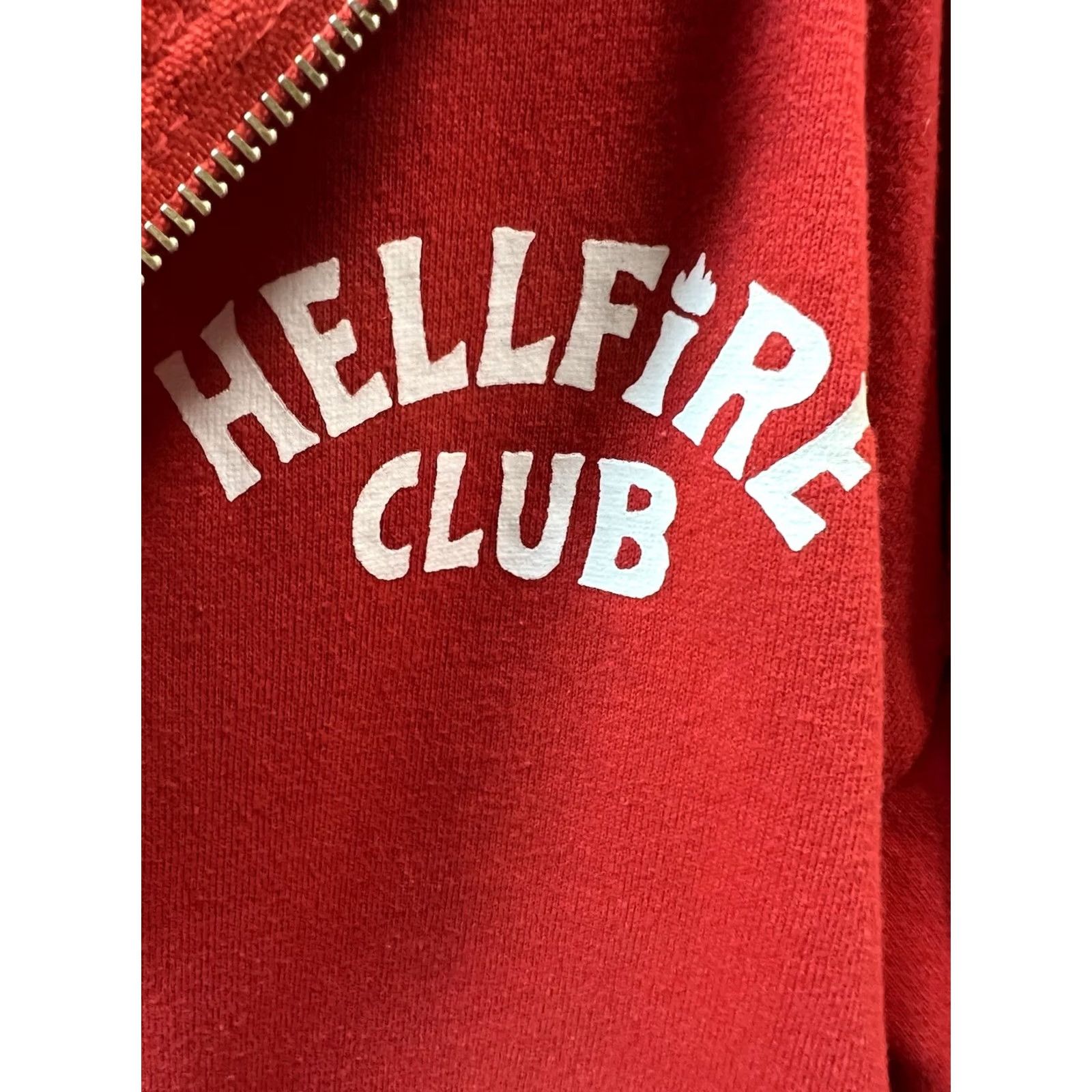 Vintage Netflix Stranger Things Hellfire Club Red Zip Hoodie Sweatshirt Medium Unisex Adults Full Zip Graphic Print Hooded Hemfire Club 2020s Size US M / EU 48-50 / 2 - 3 Thumbnail