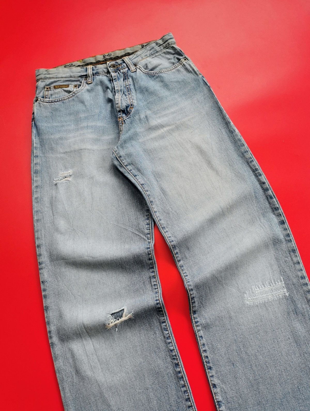 Dolce & Gabbana D&G Light Blue Repaired Distressed Jeans Size US 30 / EU 46 - 5 Thumbnail