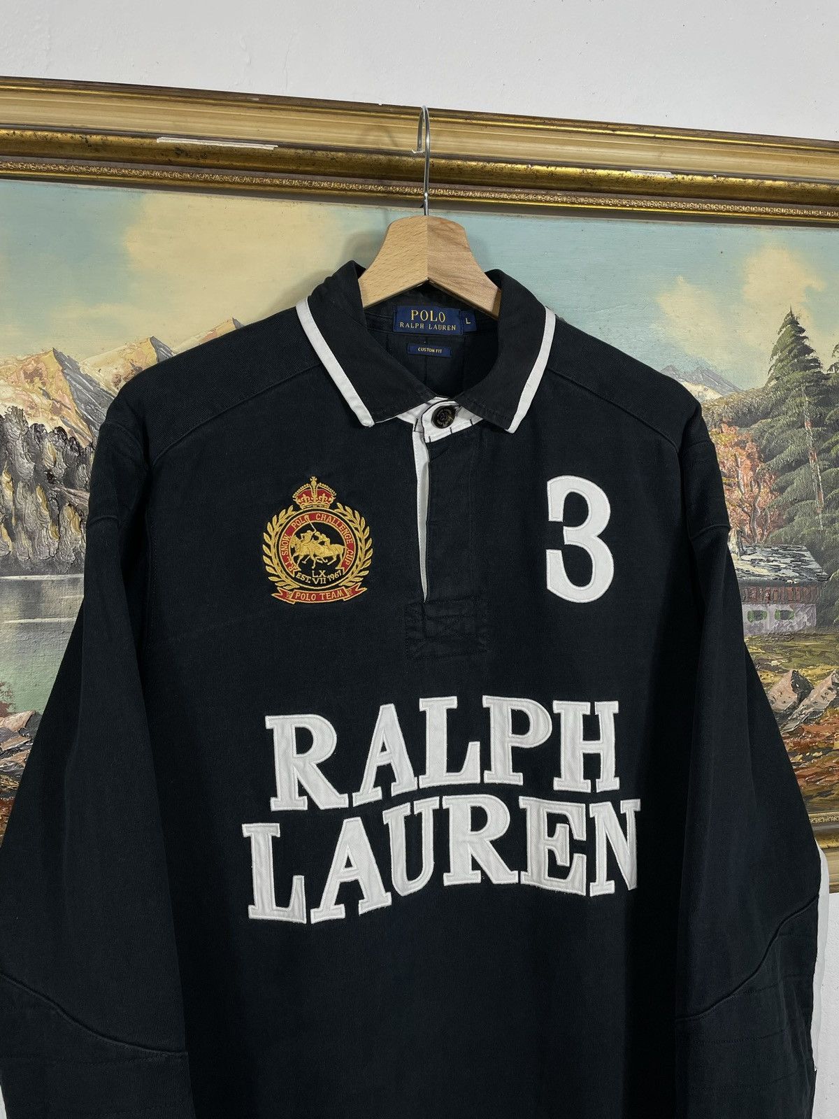 Polo Ralph Lauren Polo Ralph Lauren Black Retro 00s Longsleeve Skate Drip Swag Size US L / EU 52-54 / 3 - 6 Thumbnail