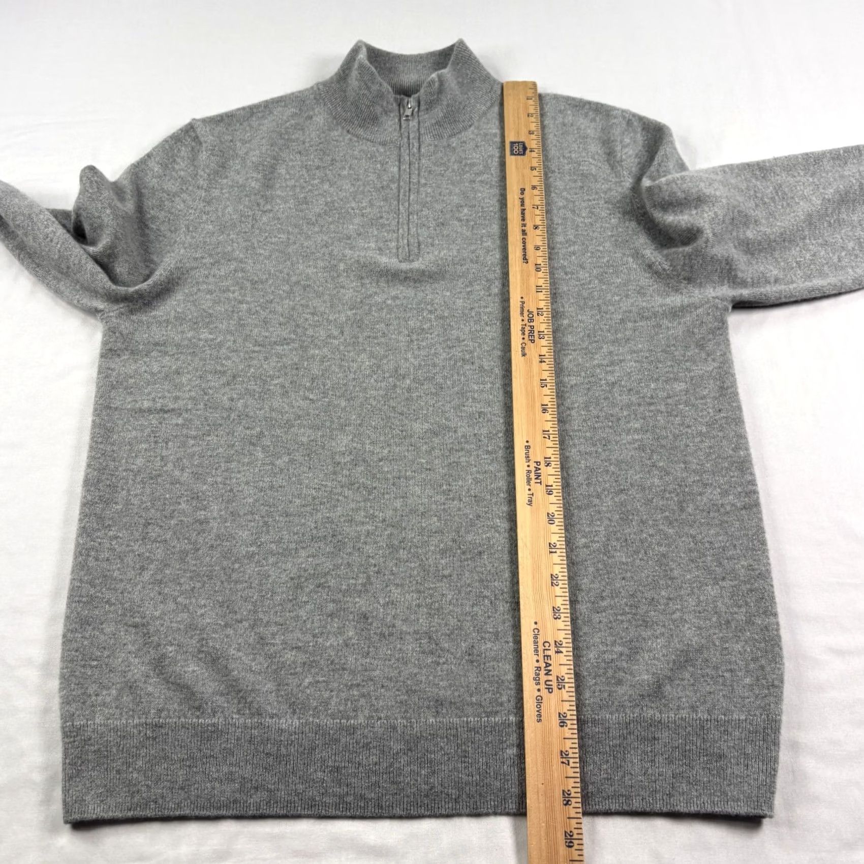 Quince Quince 100% Cashmere Sweater Mens Large Gray 1/4 Zip Pullover Stretch Size US L / EU 52-54 / 3 - 5 Thumbnail