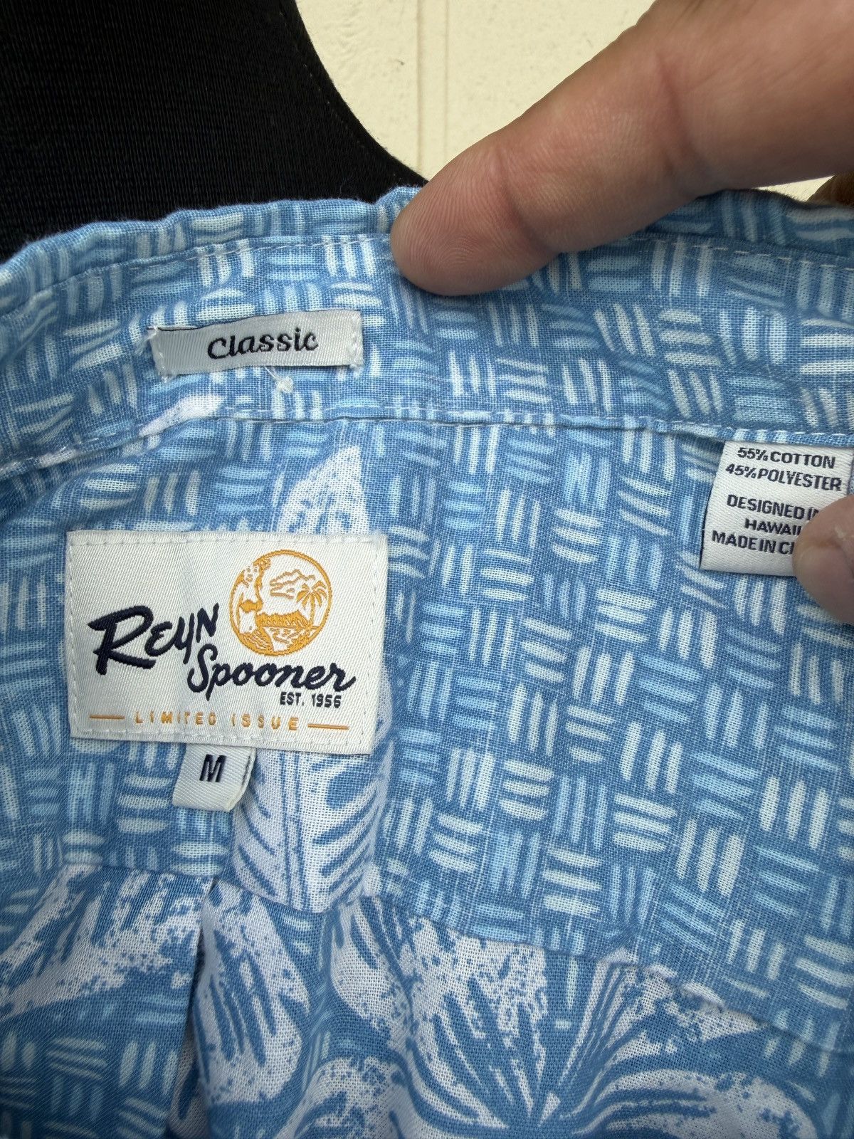 Reyn Spooner PreOwned Reyn Spooner Classic Blue/White Hawaiian Men's M Size US M / EU 48-50 / 2 - 4 Thumbnail
