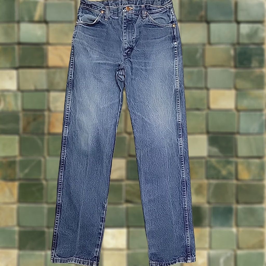 Wrangler Wrangler Jeans Men 32x33 Faded Whiskered Blue Denim Cowboy Western 1013MWZ Jeans Regular 32 Blue Cowboys Mens Size US 32 / EU 48 - 1 Thumbnail