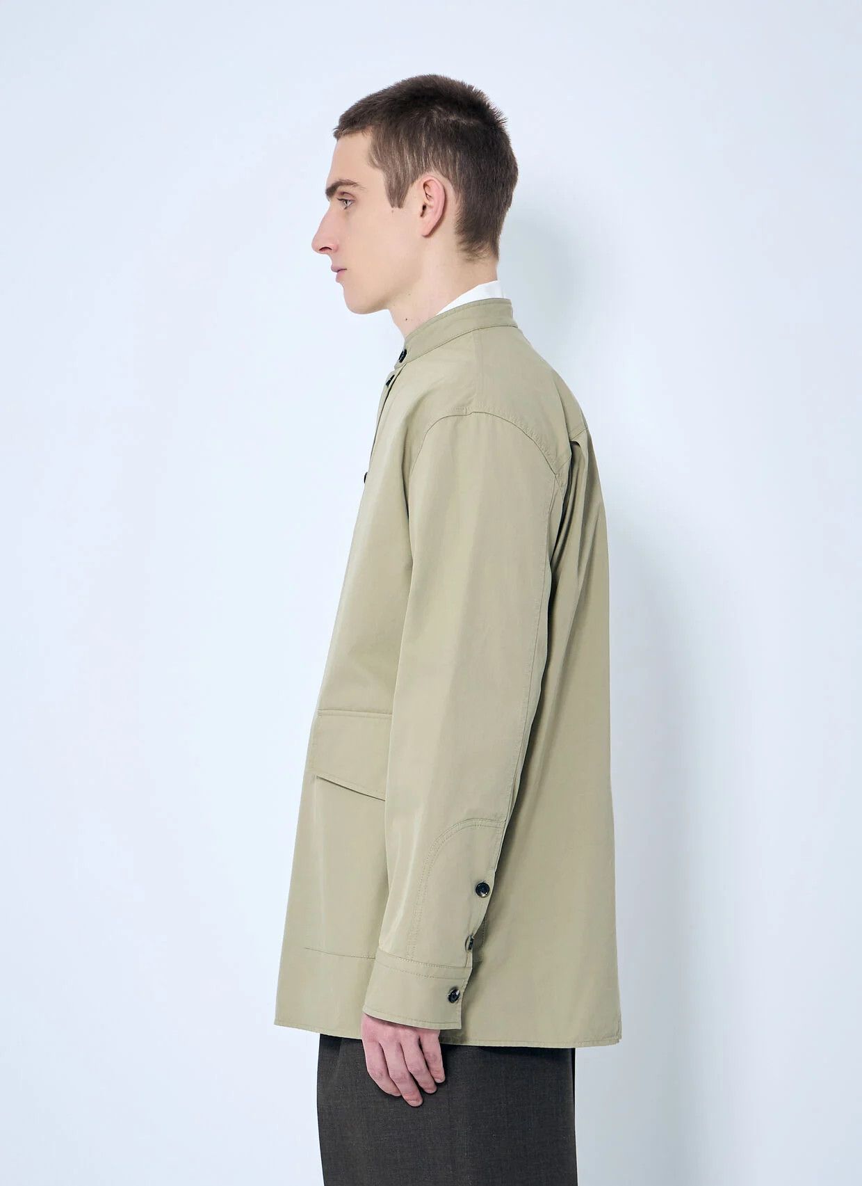 Bottega Veneta o1loc1c0426 814028 Light Cotton Twill Overshirt in Beige Size US S / EU 44-46 / 1 - 4 Thumbnail