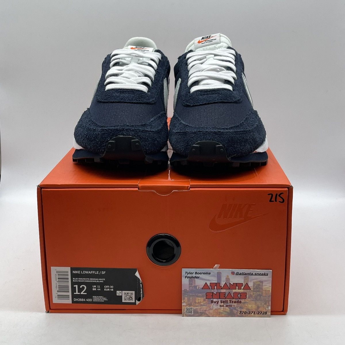 Nike Fragment design x sacia x LDV waffle blackened blue Size US 12 / EU 45 - 2 Thumbnail