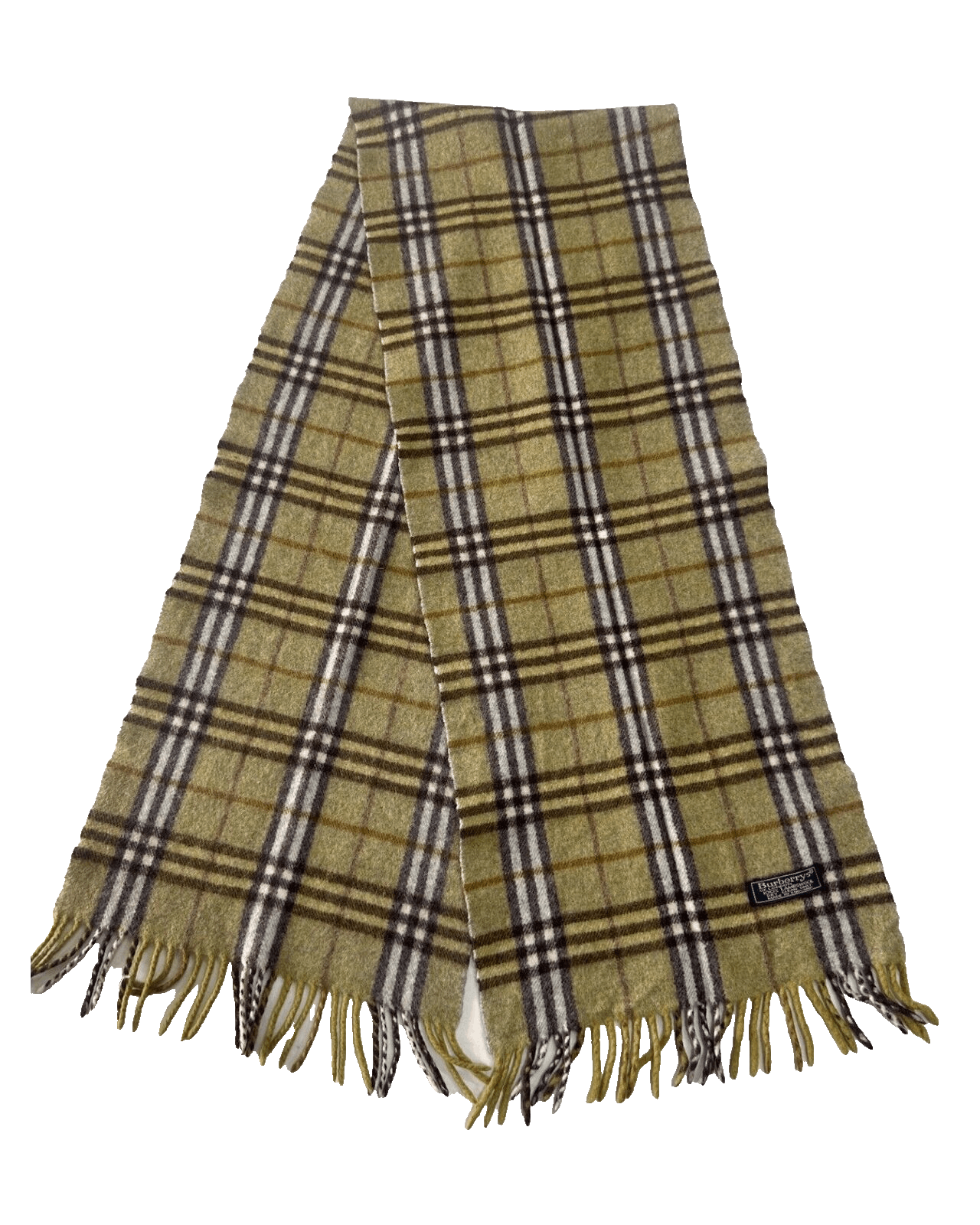 Burberry Burberry's Vintage Check Scarf Green 100% Lambswool Unisex Size ONE SIZE - 1 Thumbnail