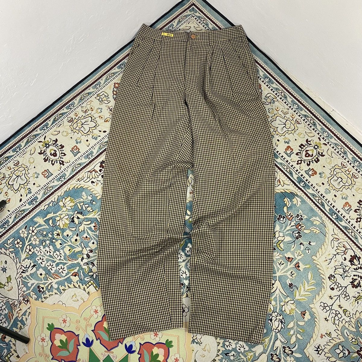 Issey Miyake × Japanese Brand 2000s - Issey Miyake Men Plaid Casual Work Pants Size US 28 / EU 44 - 1 Thumbnail