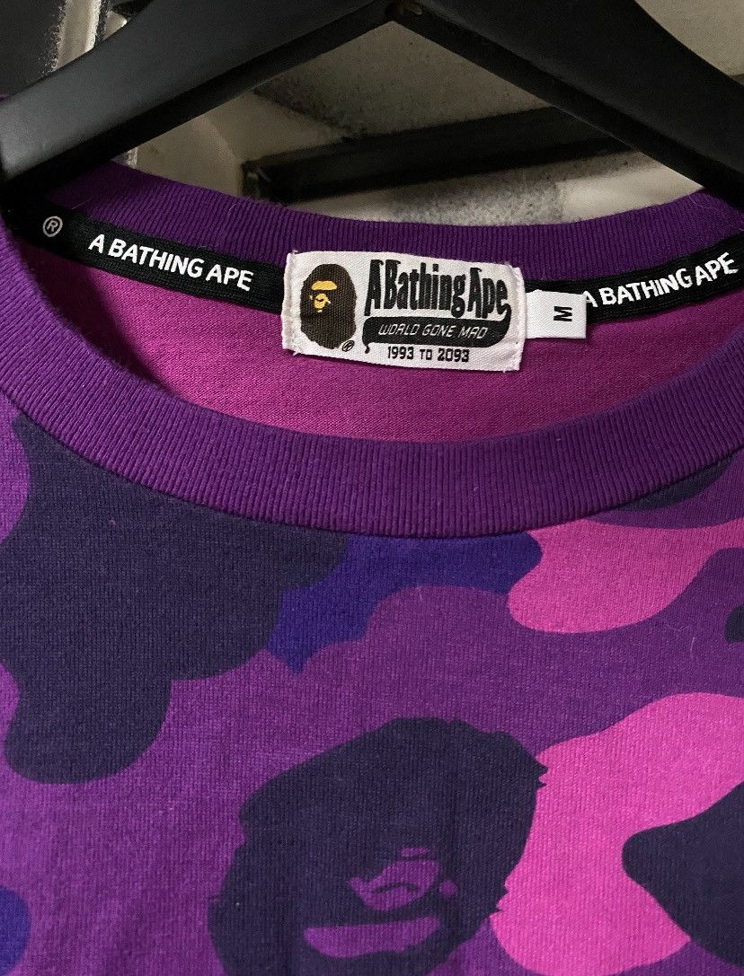 Bape RARE A Bathing Ape Purple Camo Bape Tee Shirt Small Size US M / EU 48-50 / 2 - 6 Thumbnail