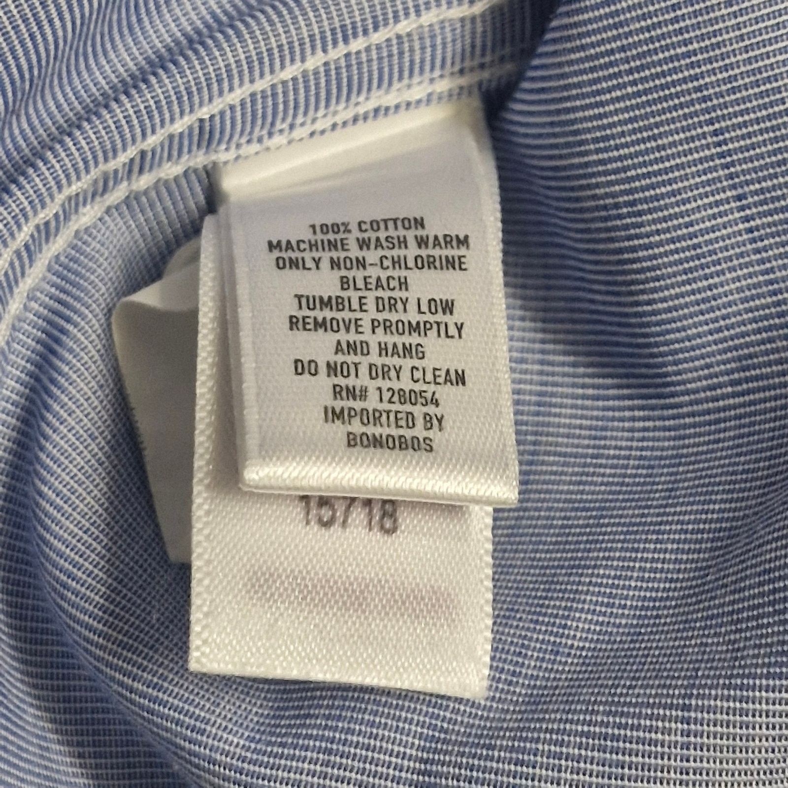 Bonobos Bonobos Blue Tailored Slim Wrinkle Free Cotton Men’s Large Size US L / EU 52-54 / 3 - 4 Thumbnail