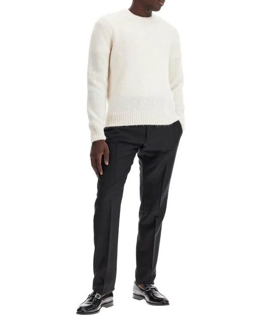 Tom Ford o1loc1c0724 TFK110 Alpaca Crewneck Sweater in White Size US L / EU 52-54 / 3 - 2 Thumbnail