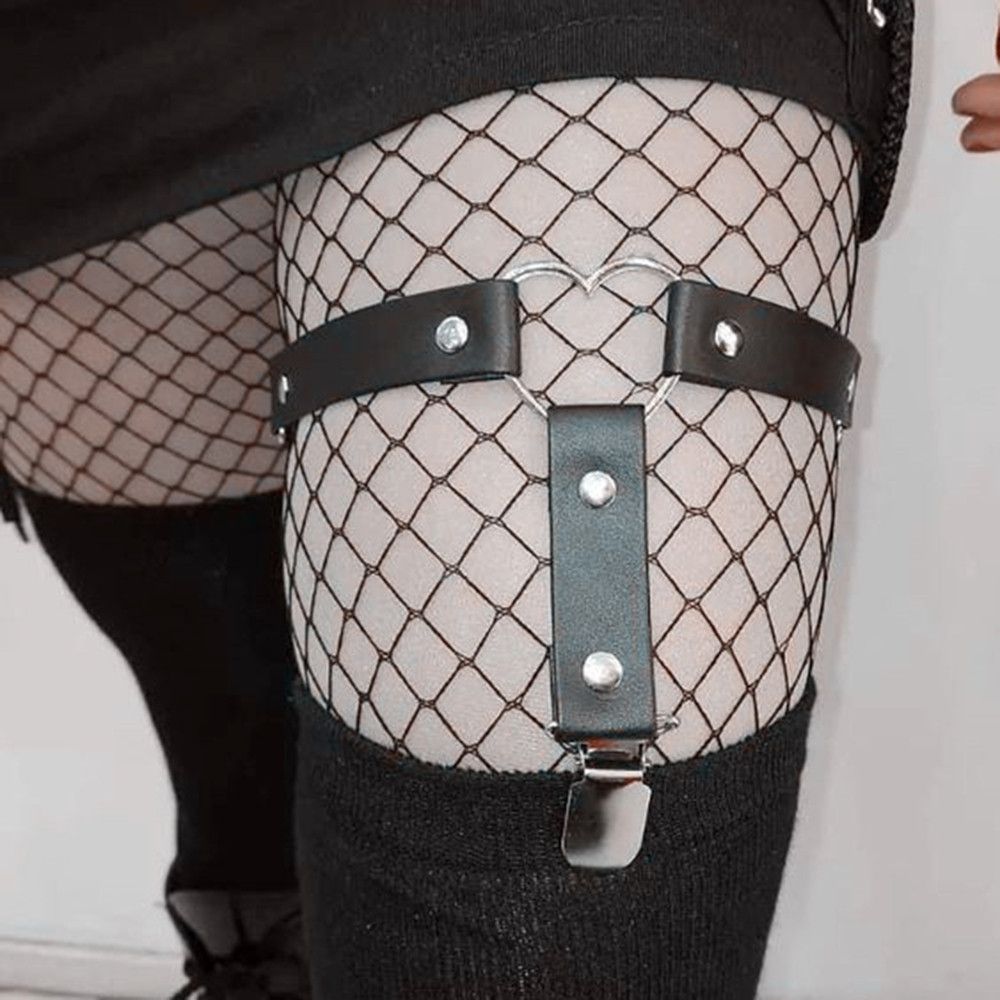 Vintage Black Leather Harness Stocking Belt Size ONE SIZE - 4 Thumbnail