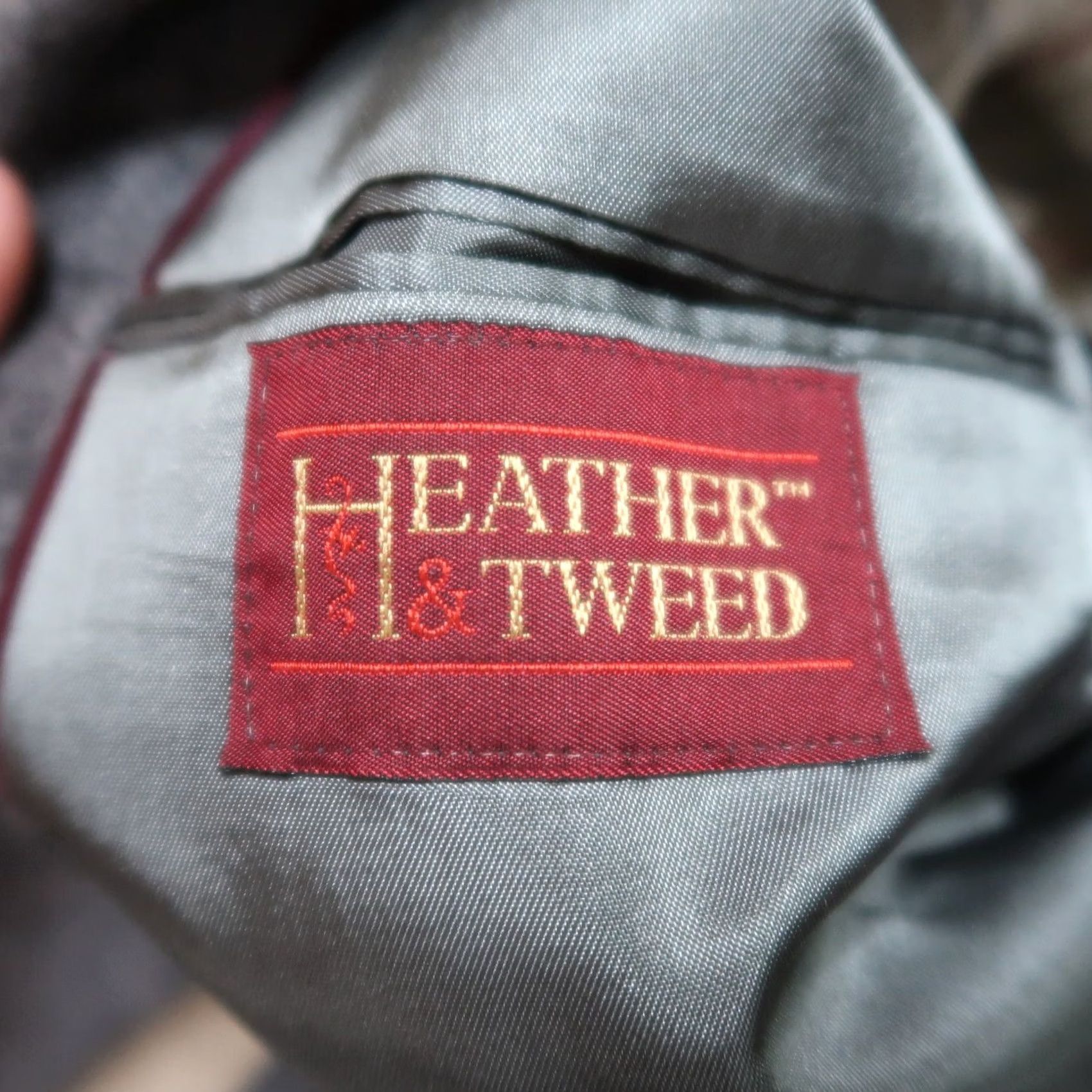 Vintage Heather and Tweed Blazer Jacket Men 44 Regular Gray 2 Button Single-Breasted Wool Tweed Vintage Jacket Blazer Mens Size 44R - 5 Thumbnail