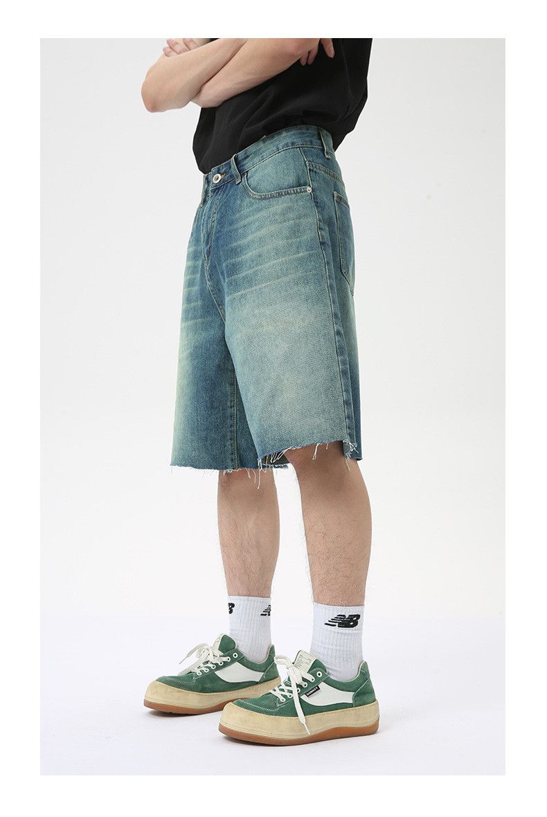 Vintage Men's Retro Distressed Raw-Hem Casual Denim Shorts Size US 32 / EU 48 - 3 Thumbnail