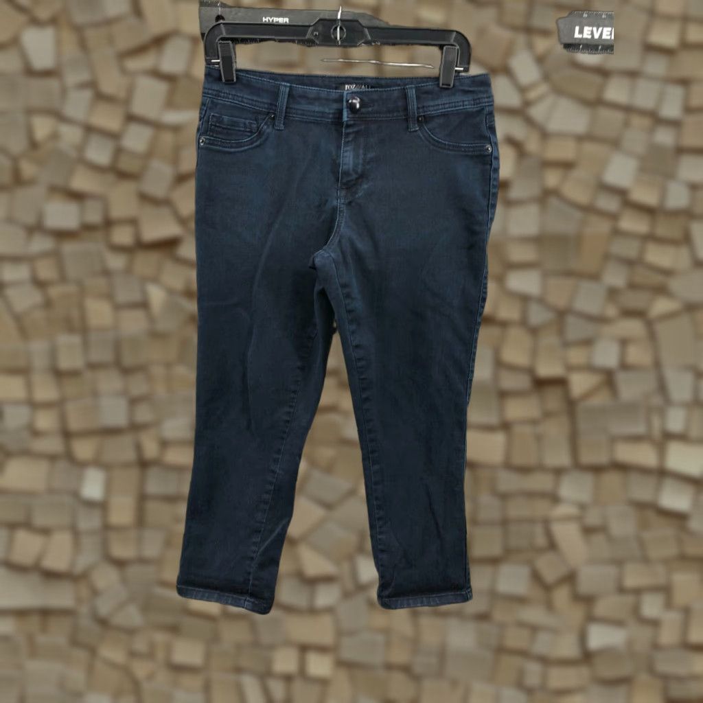 Vintage Roz & Ali Jeans Size 6 Womens Dark Wash Blue Denim Capri 5-Pocket Regular Rise Cotton Jeans Size 28" / US 6 / IT 42 - 1 Thumbnail