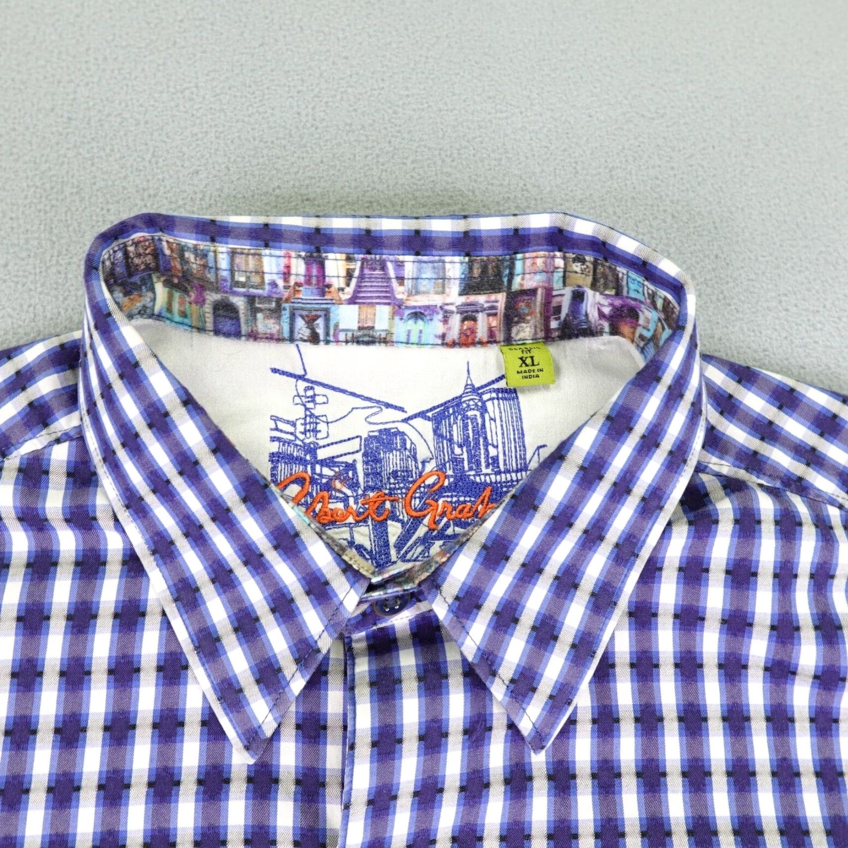 Robert Graham Robert Graham Shirt Mens XL Blue Plaid Button-Up Long Sleeve Collared Cotton Designer Colorful Size US XL / EU 56 / 4 - 2 Thumbnail