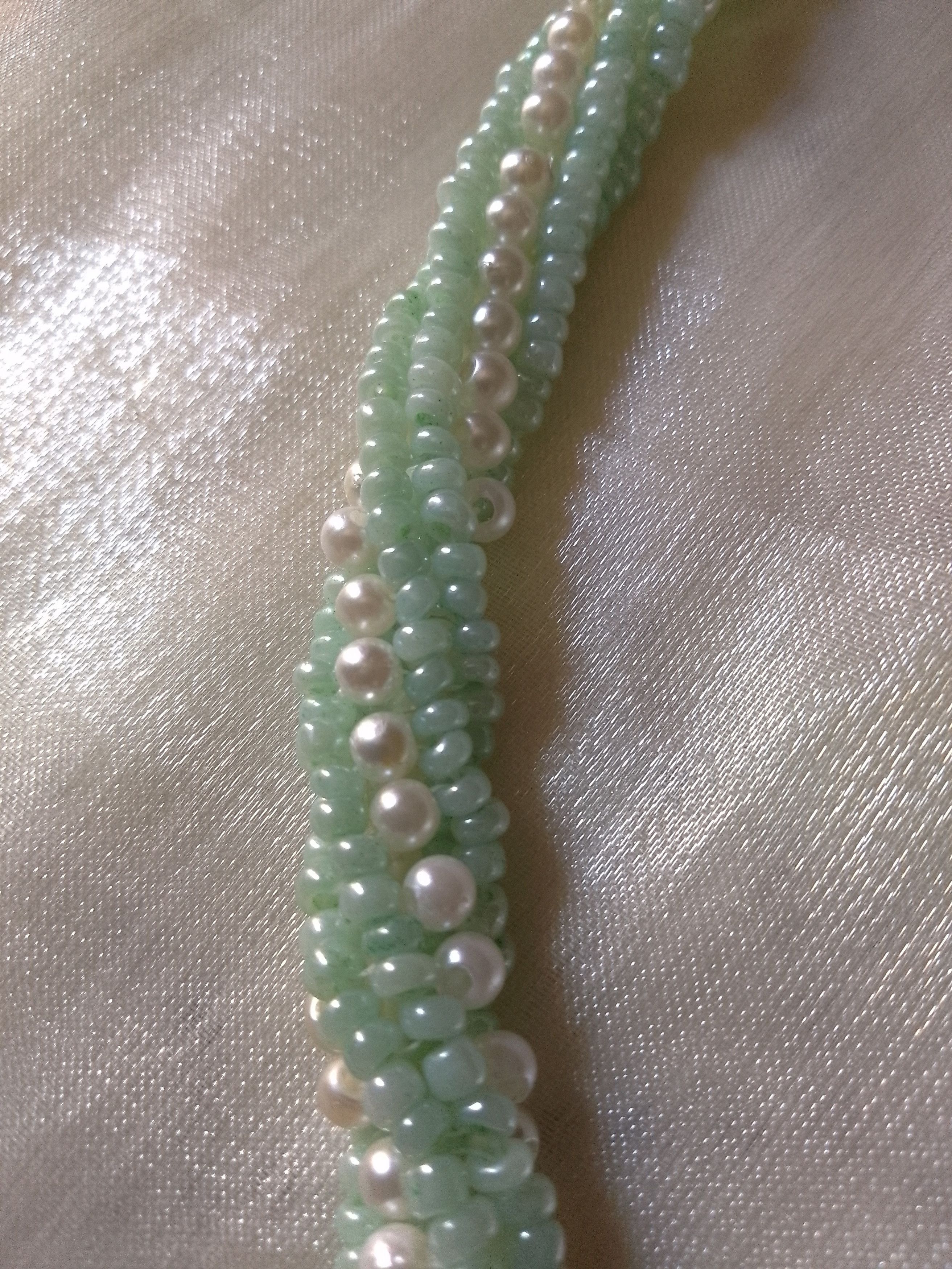 Handmade Vintage necklace Pendant zircon and adventurine gemstone Size ONE SIZE - 2 Thumbnail