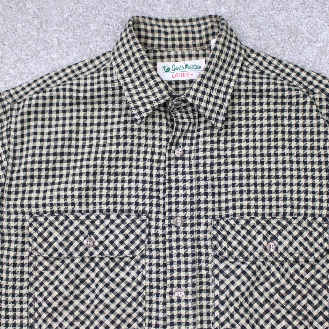 Vintage Gander Mountain Shirt Mens Large Tall LT Yellow/Black Cotton Long Sleeve Button-Up Shirt Size US L / EU 52-54 / 3 - 6 Thumbnail