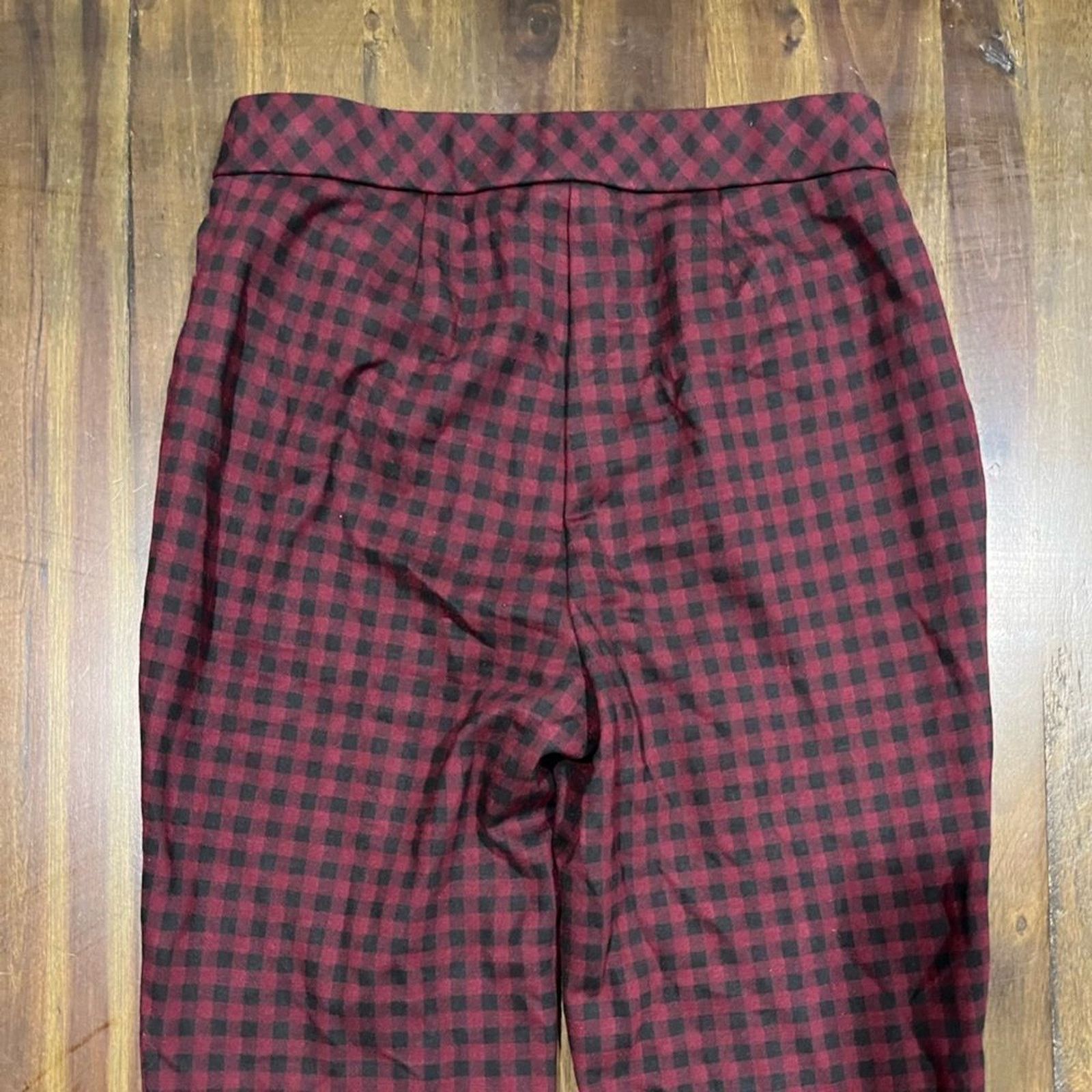 Vintage J. Jill Essential Ponte Slim-Leg Pants Red Black Plaid - XS Size 23" - 12 Thumbnail