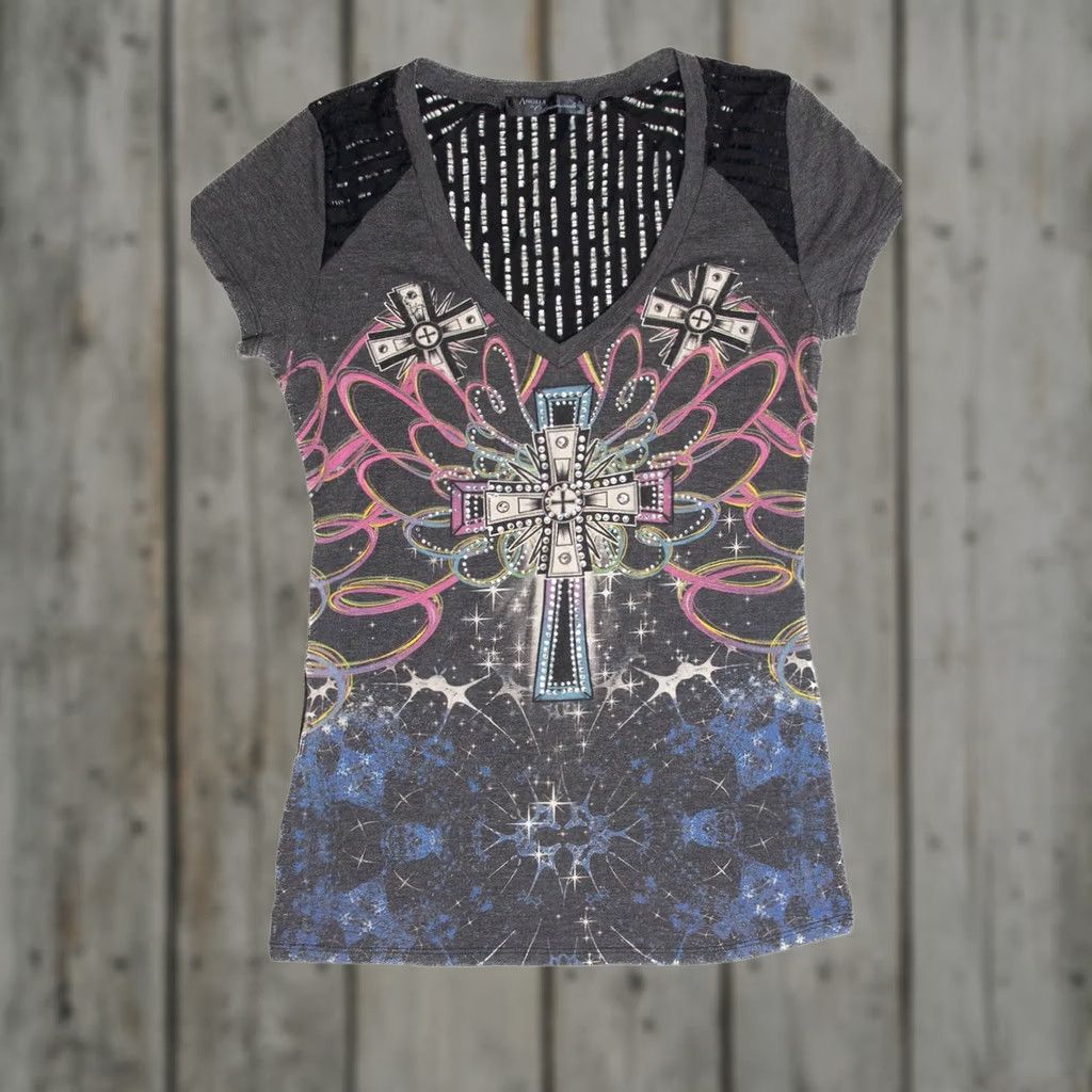 Vintage VINTAGE Angels & Diamonds T-Shirt Gray Medium Unisex Adults XS? Size US M / EU 48-50 / 2 - 1 Thumbnail