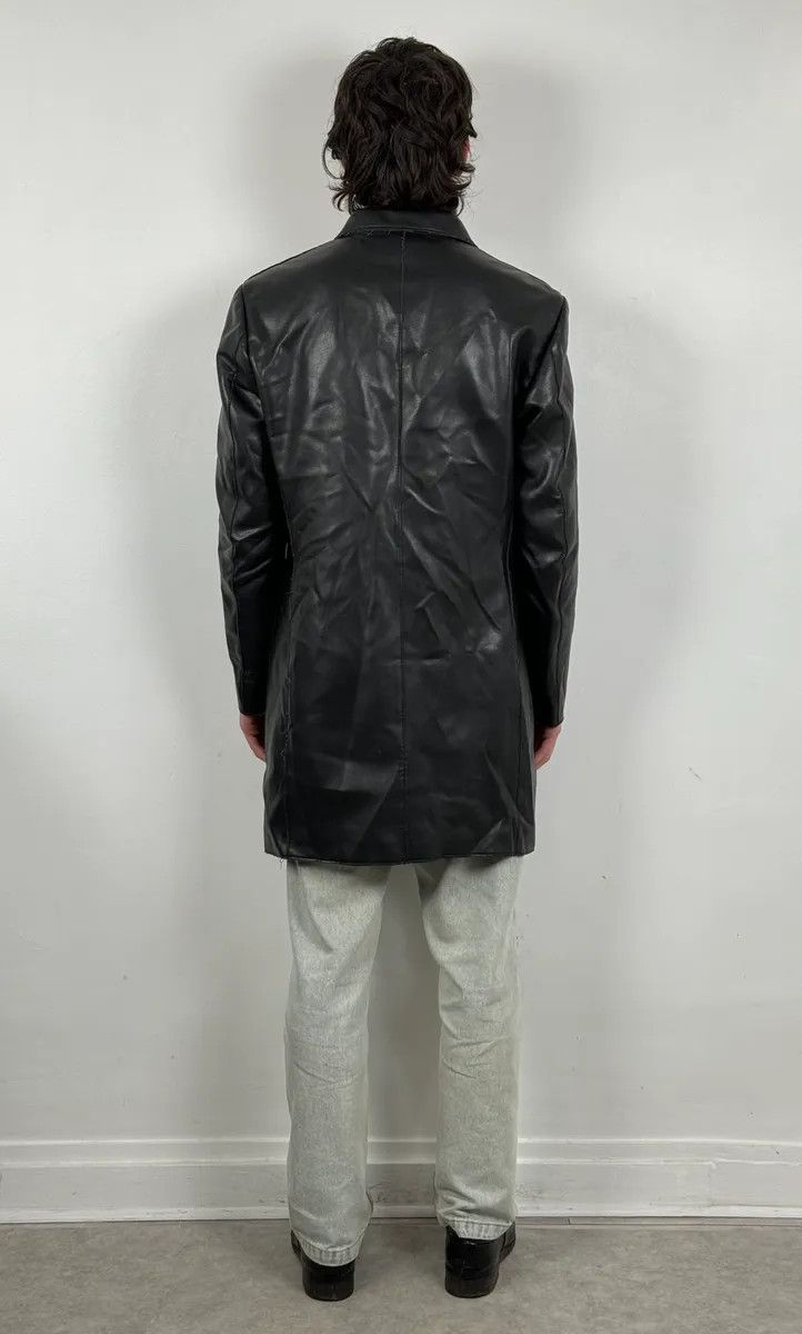 Emporio Armani 1990s Emporio Armani Black Long Classy Leather Jacket Size US M / EU 48-50 / 2 - 3 Thumbnail