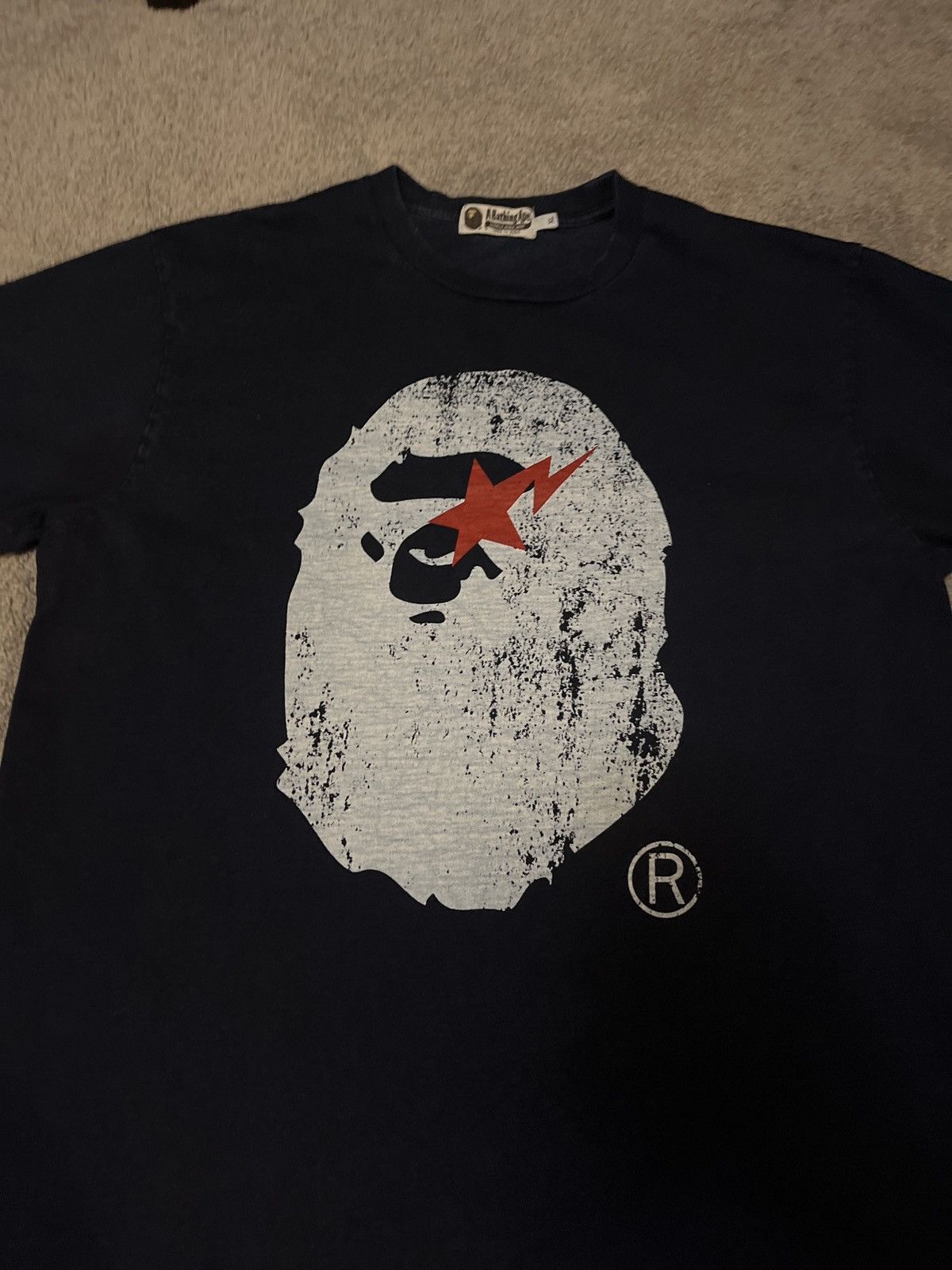 Bape BAPE Ape Head Bapesta Indigo T-shirt Size US XL / EU 56 / 4 - 2 Thumbnail
