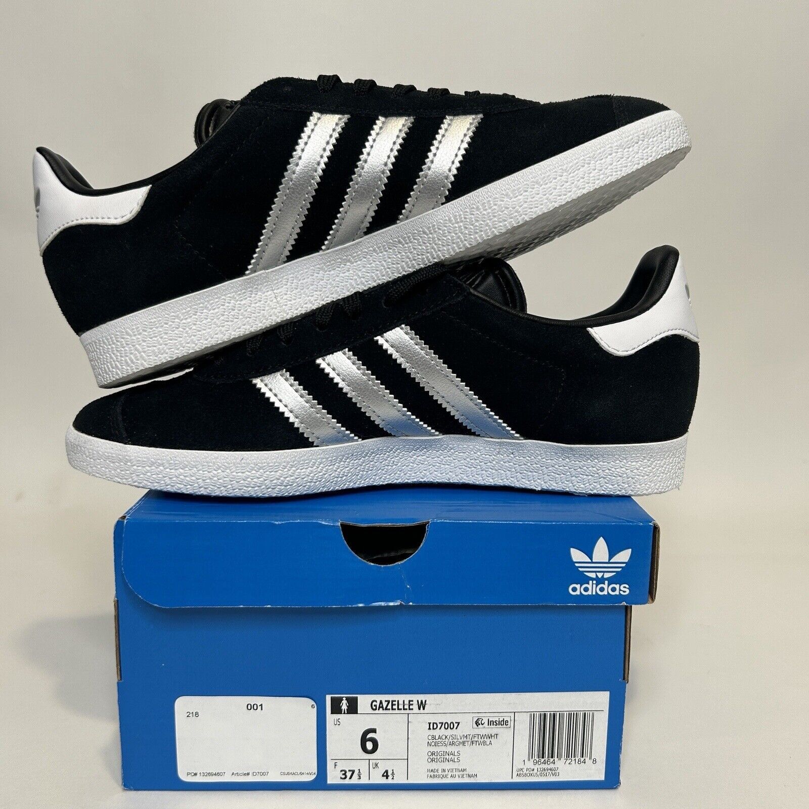 Adidas Adidas Originals Gazelle “Black/Silver Metallic” 2024 Size US 6 / IT 36 - 3 Thumbnail