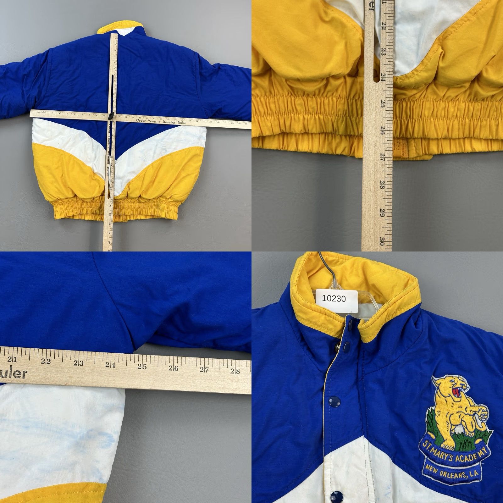 Vintage VINTAGE DeLONG Jacket Mens Large Blue Yellow St Marys Academy Puffer USA 90s Size US L / EU 52-54 / 3 - 9 Thumbnail