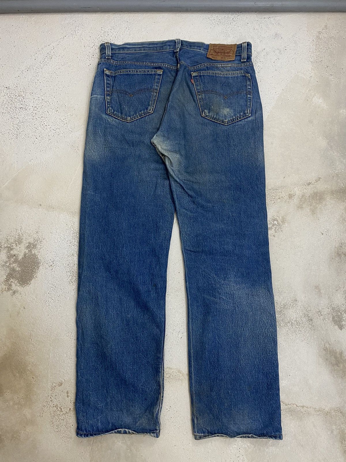Levi's Vintage 90s Levis 501 XX Button Fly 552 Distressed Blue Jean Size US 34 / EU 50 - 2 Thumbnail