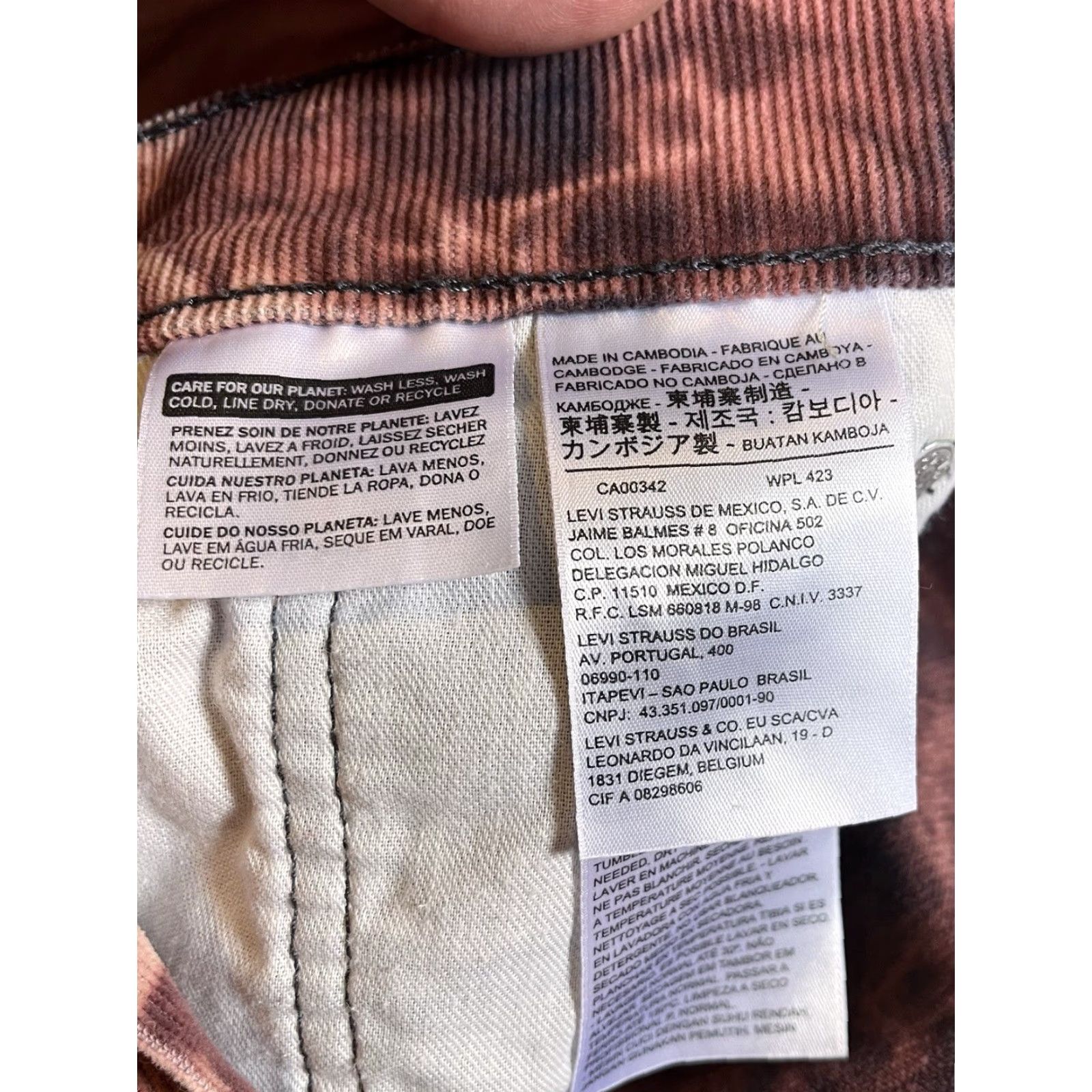 Levi's Levi’s 514 Corduroy Pants Tie Dye Men’s 31x32 Fuchsia Size US 31 - 5 Thumbnail