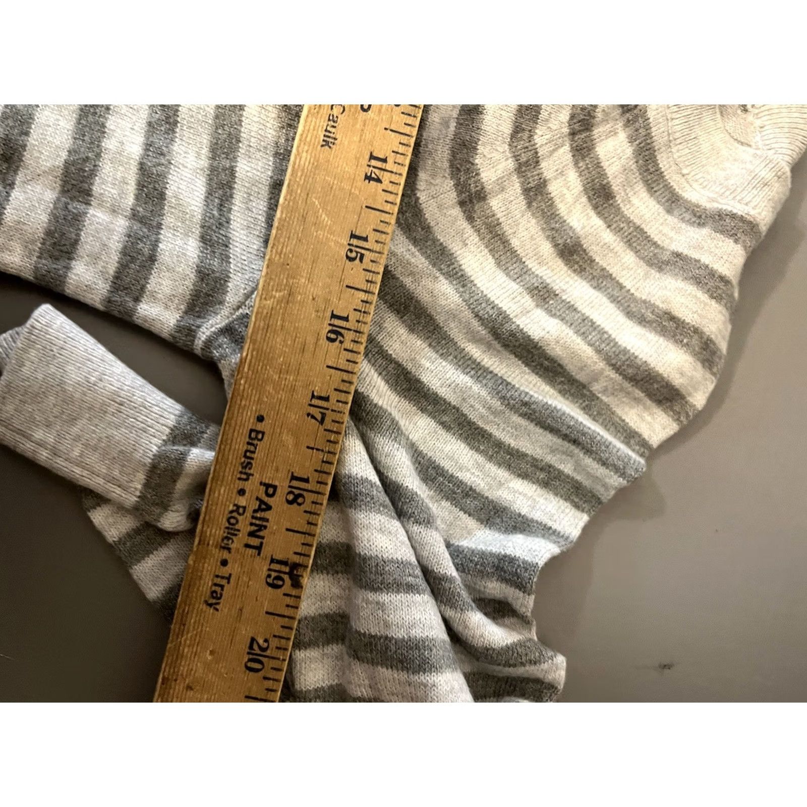 Loft LOFT Ann Taylor Sweater Small Women Gray Knit Striped Long Sleeve Round Neck Size S / US 4 / IT 40 - 5 Thumbnail