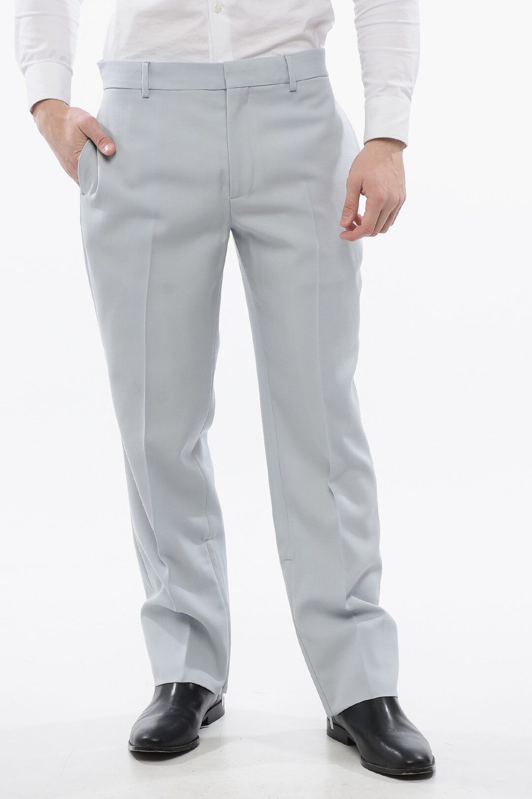 Off-White og1mm1025 Virgin Wool Chinos Pant in Light Blue Size US 30 / EU 46 - 1 Thumbnail