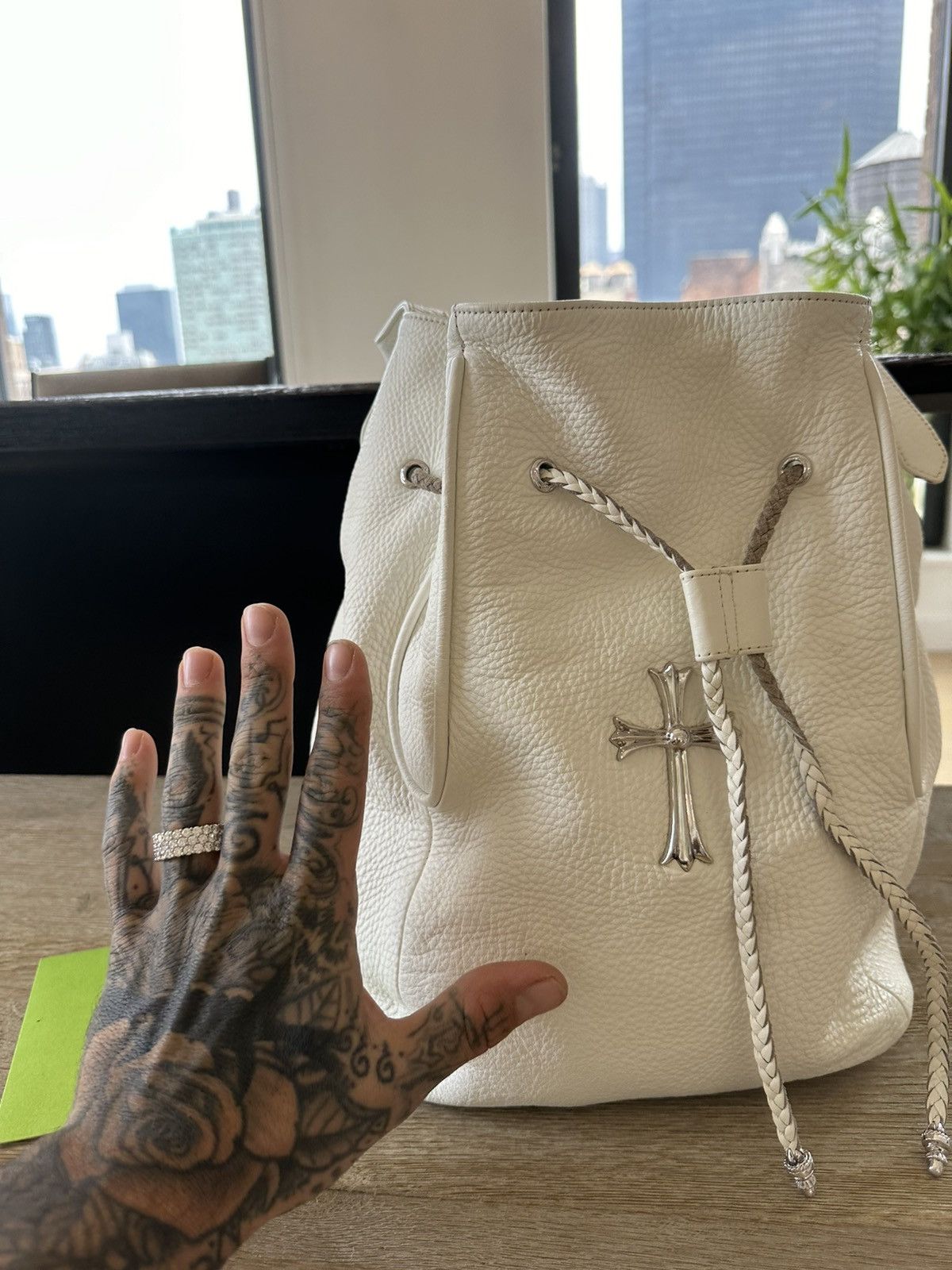 Chrome Hearts CHROME HEARTS XL LARGE WHITE LEAHER HIPPIE TRAVEL BAG Size ONE SIZE - 2 Thumbnail