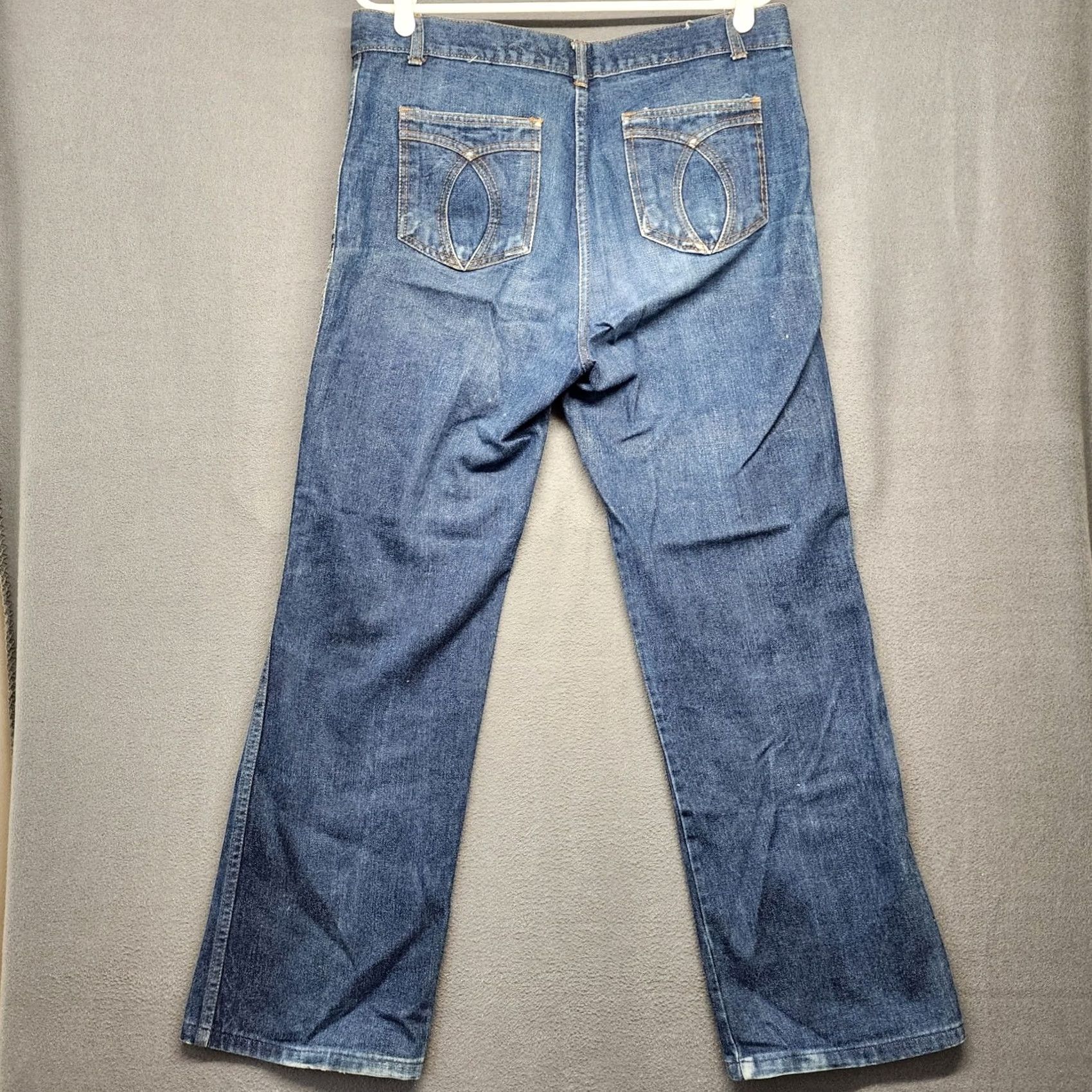 Fruit Of The Loom VINTAGE Fruit of the Loom Jeans 34x29 Blue Denim 80s Tagged Mens 36 Womens 15 Straight Jeans Mens Womens Blue Denim Size 24" / US 00 / IT 34 - 2 Thumbnail
