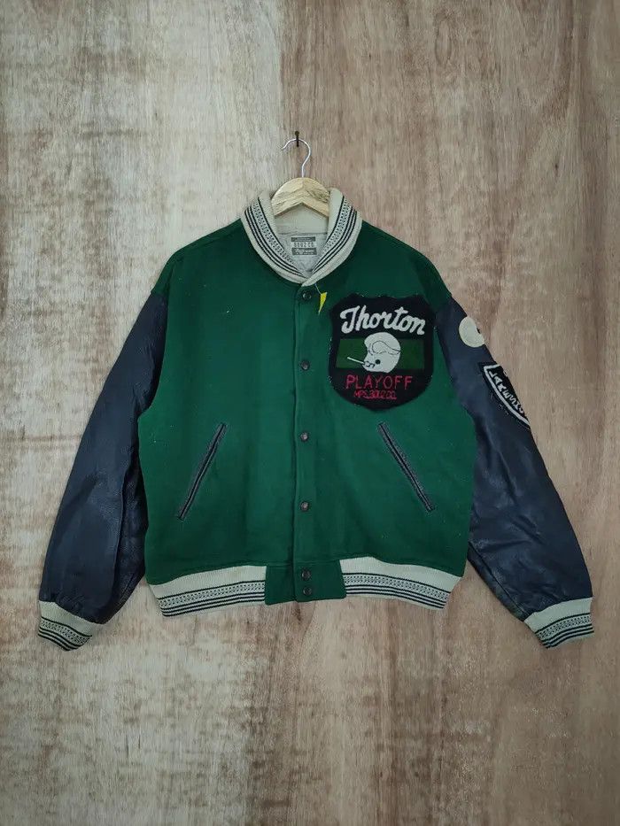 Vintage BOUZ MPS Club varsity wool leather vintage jacket #4094DLAL Size US M / EU 48-50 / 2 - 8 Thumbnail