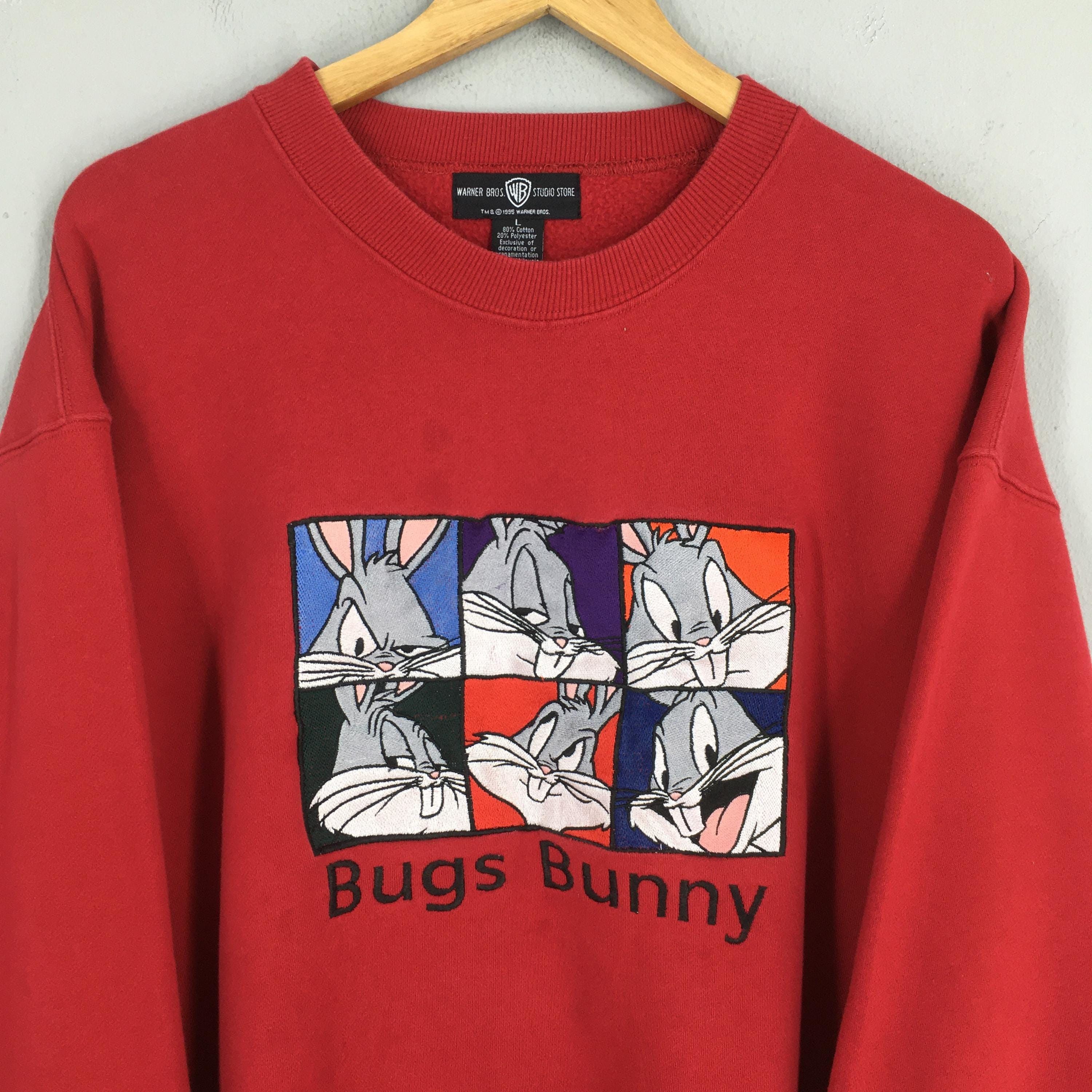 Vintage Vintage Bugs Bunny Warner Bros Red Sweatshirt Large Size US L / EU 52-54 / 3 - 2 Thumbnail