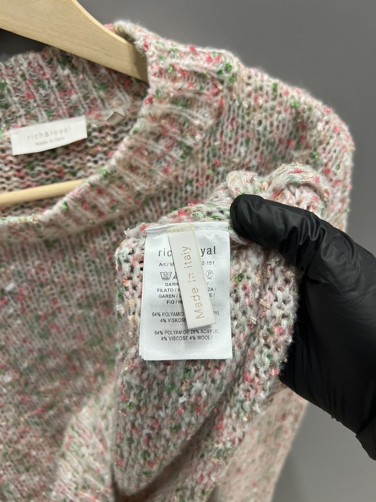 If Six Was Nine Rich Royal Sweater Made in Italy Floral Knit Crew Neck Size M / US 6-8 / IT 42-44 - 11 Thumbnail