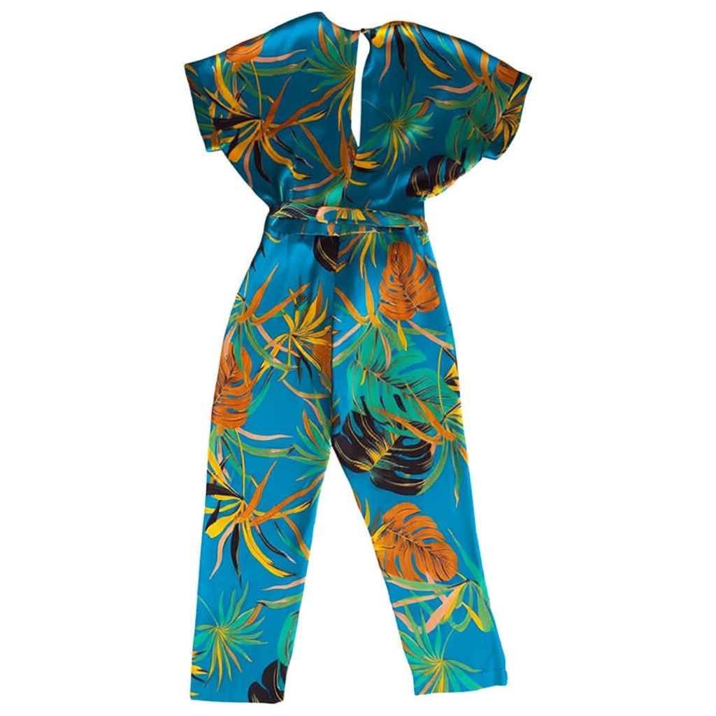 Zara Zara TRF Collection Green Printed Shortsleeve Jumpsuit, M Size 30" / US 8 / IT 44 - 10 Thumbnail