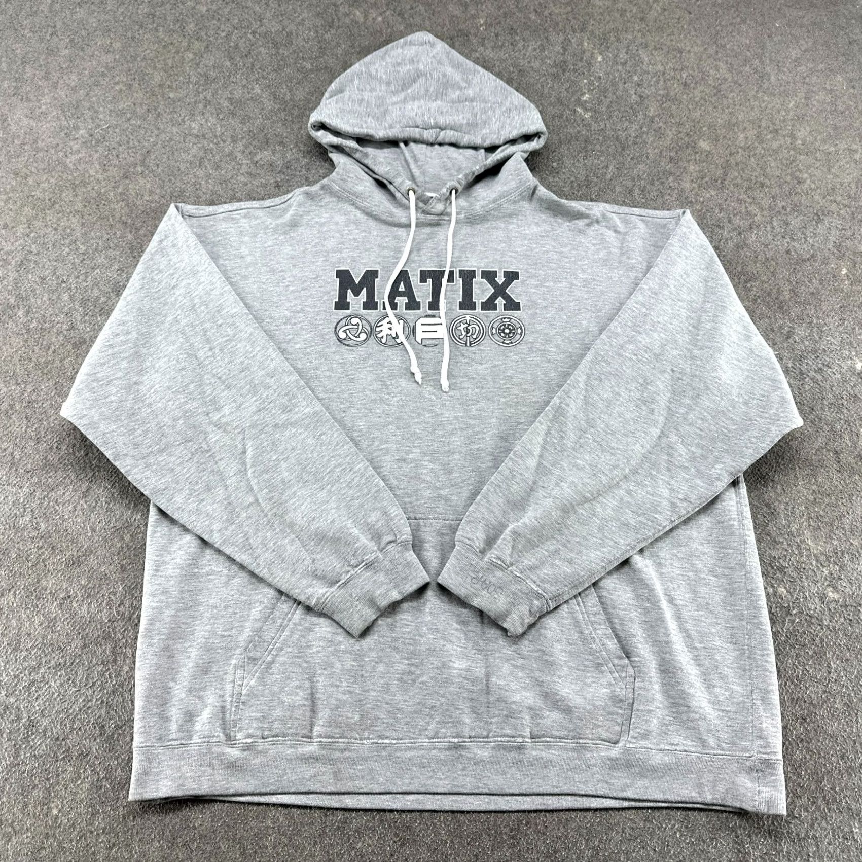 Vintage VINTAGE Matix Hoodie Mens XL Gray Pullover Cotton Fleece Logo Hooded Knit Winter Skater City 90s Size US XL / EU 56 / 4 - 2 Thumbnail