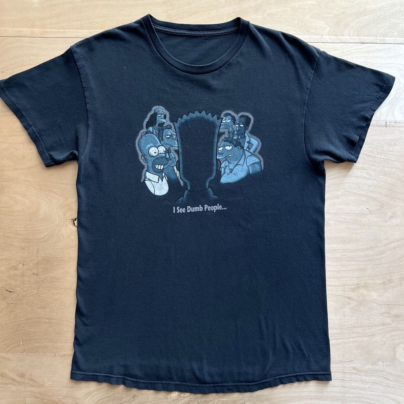Vintage VINTAGE The Simpsons I See Dumb People Shirt L Black Crew Neck Short Sleeve Cotton Logo Graphic Print 90s Mens T-Shirt Size US L / EU 52-54 / 3 - 2 Thumbnail