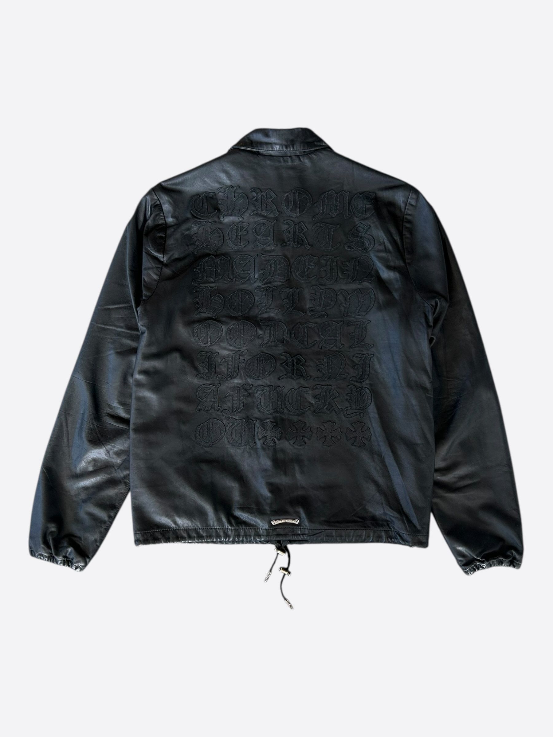 Chrome Hearts Chrome Hearts Black Leather Patch Eyechart Work Jacket Size US M / EU 48-50 / 2 - 2 Thumbnail