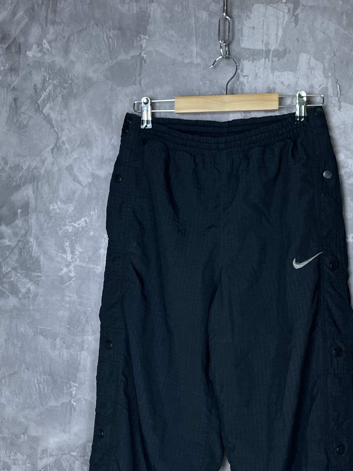 Nike × Vintage Vintage 90s Nike Snap Button Side Track Pants Size US 32 / EU 48 - 3 Thumbnail