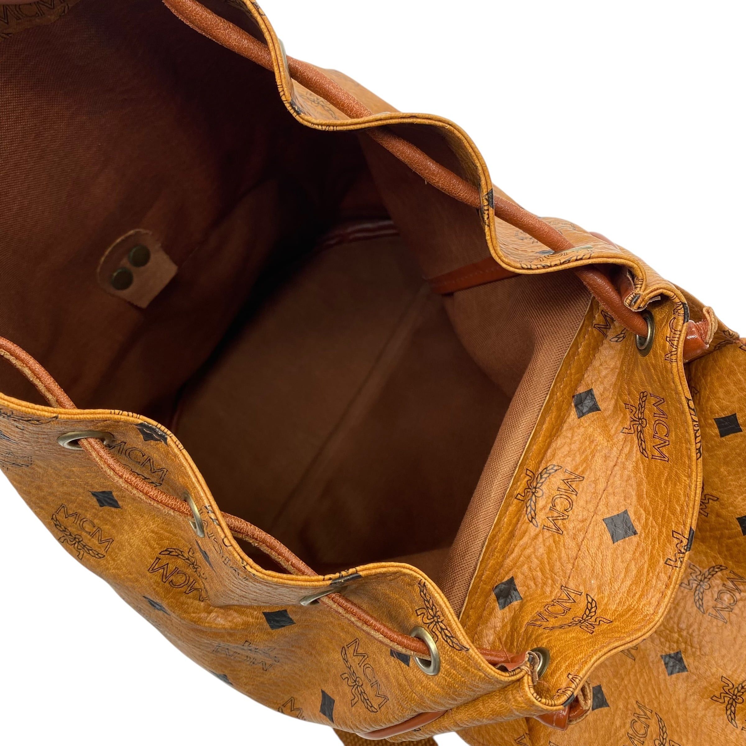 MCM Vintage MCM Visetos Backpack Cognac Size ONE SIZE - 5 Thumbnail