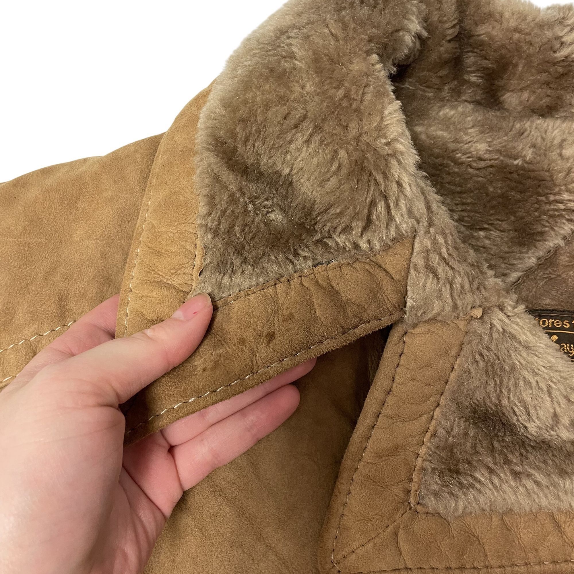 Other 70's Bunker Ramo Borg SHERPA Nubuck Leather Suede Jacket L Size US XL / EU 56 / 4 - 11 Thumbnail