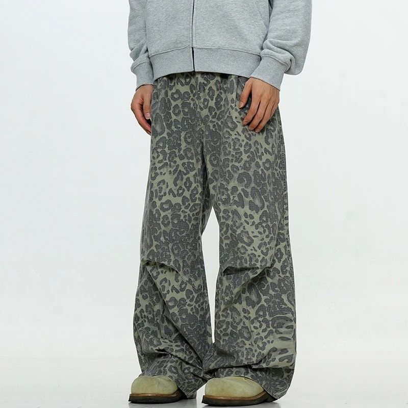 Jean × Vintage Drawstring Leopard Printing Jeans Size US 32 / EU 48 - 1 Thumbnail